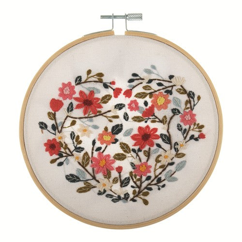 Kit de broderie - Coeur fleuri