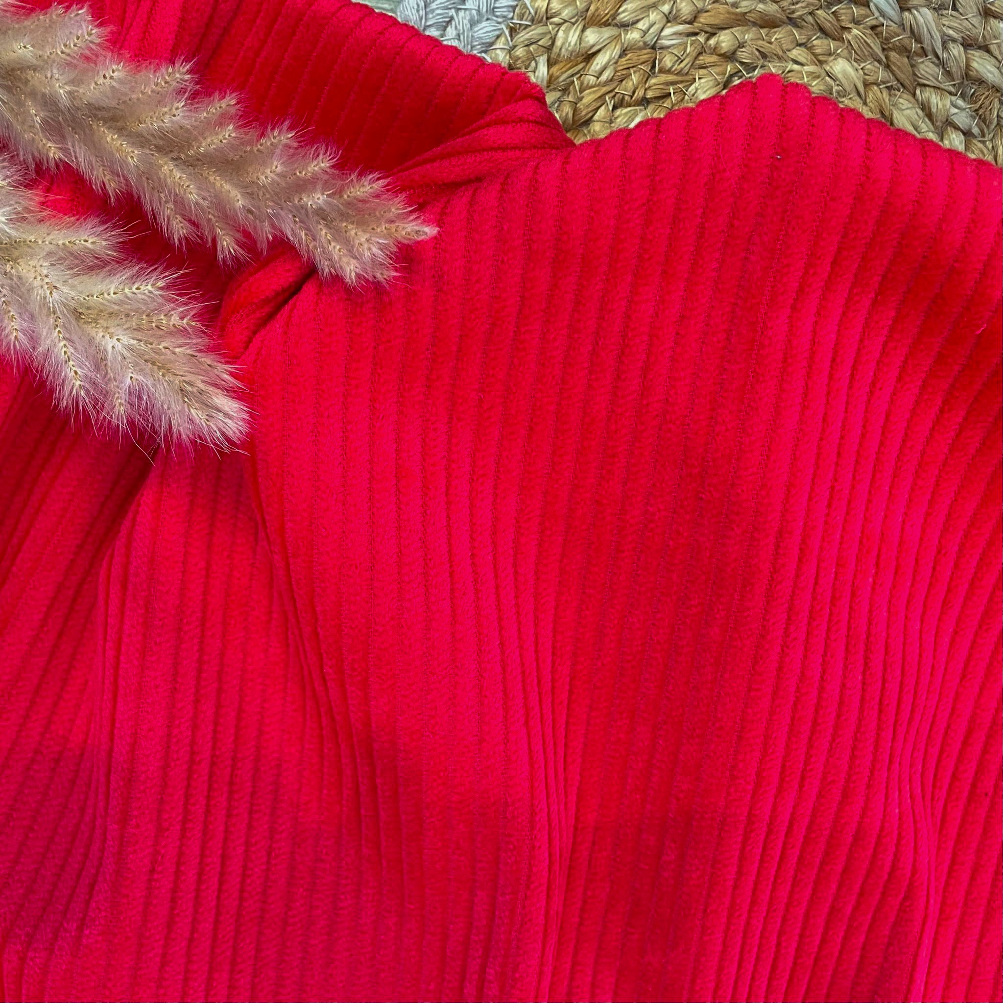 Velours côtelé lavé - Rouge