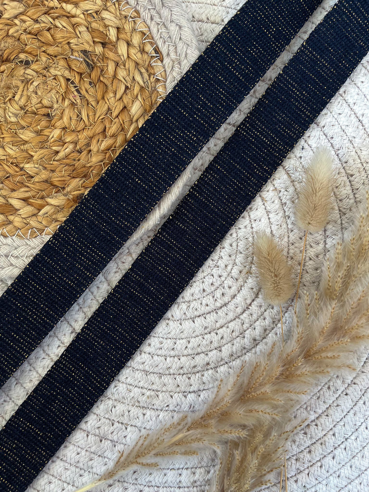 Sangle lurex - bleu marine et doré