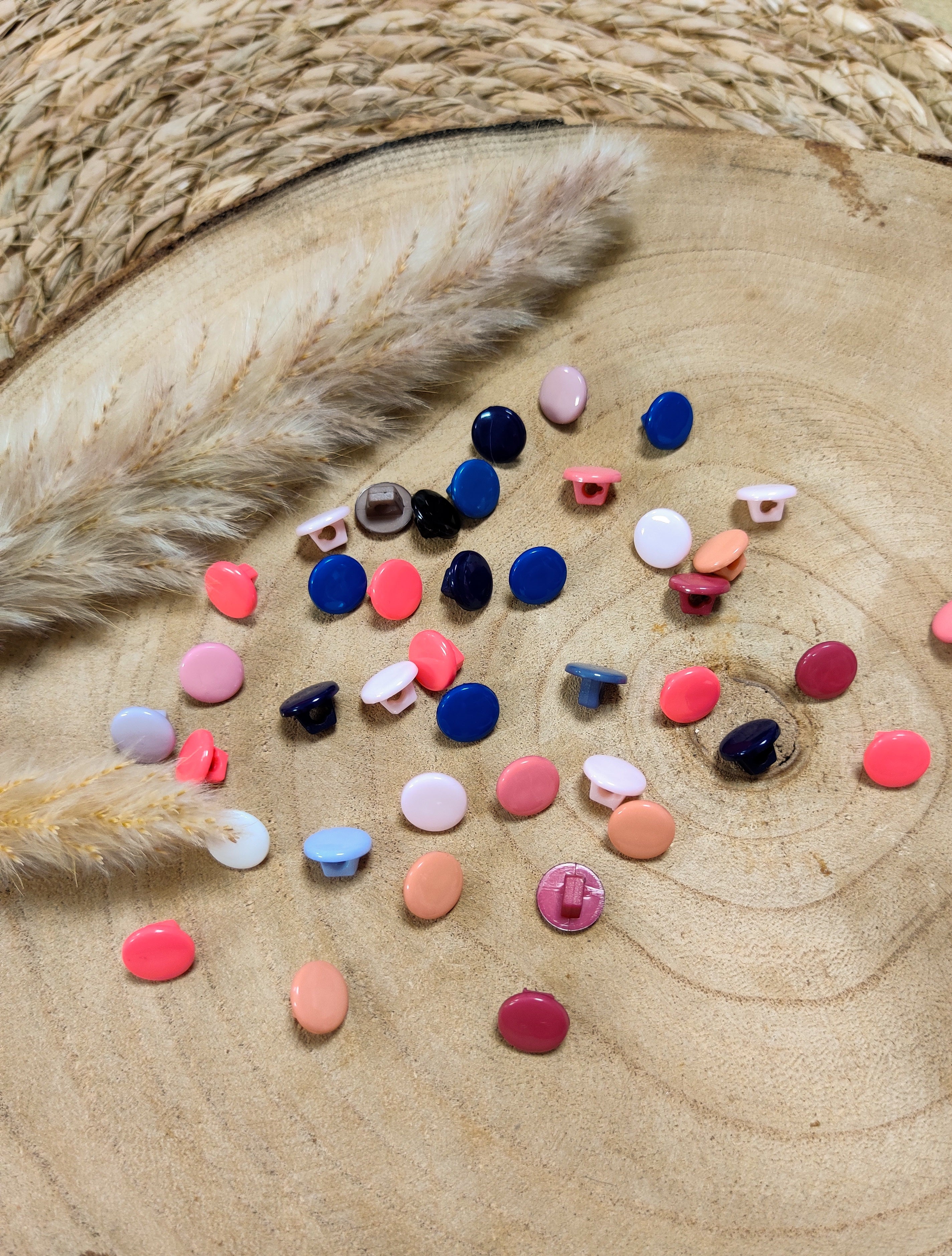 Boutons à queue recyclés - assortis aux tissus de votre choix - 10 mm de diamètre