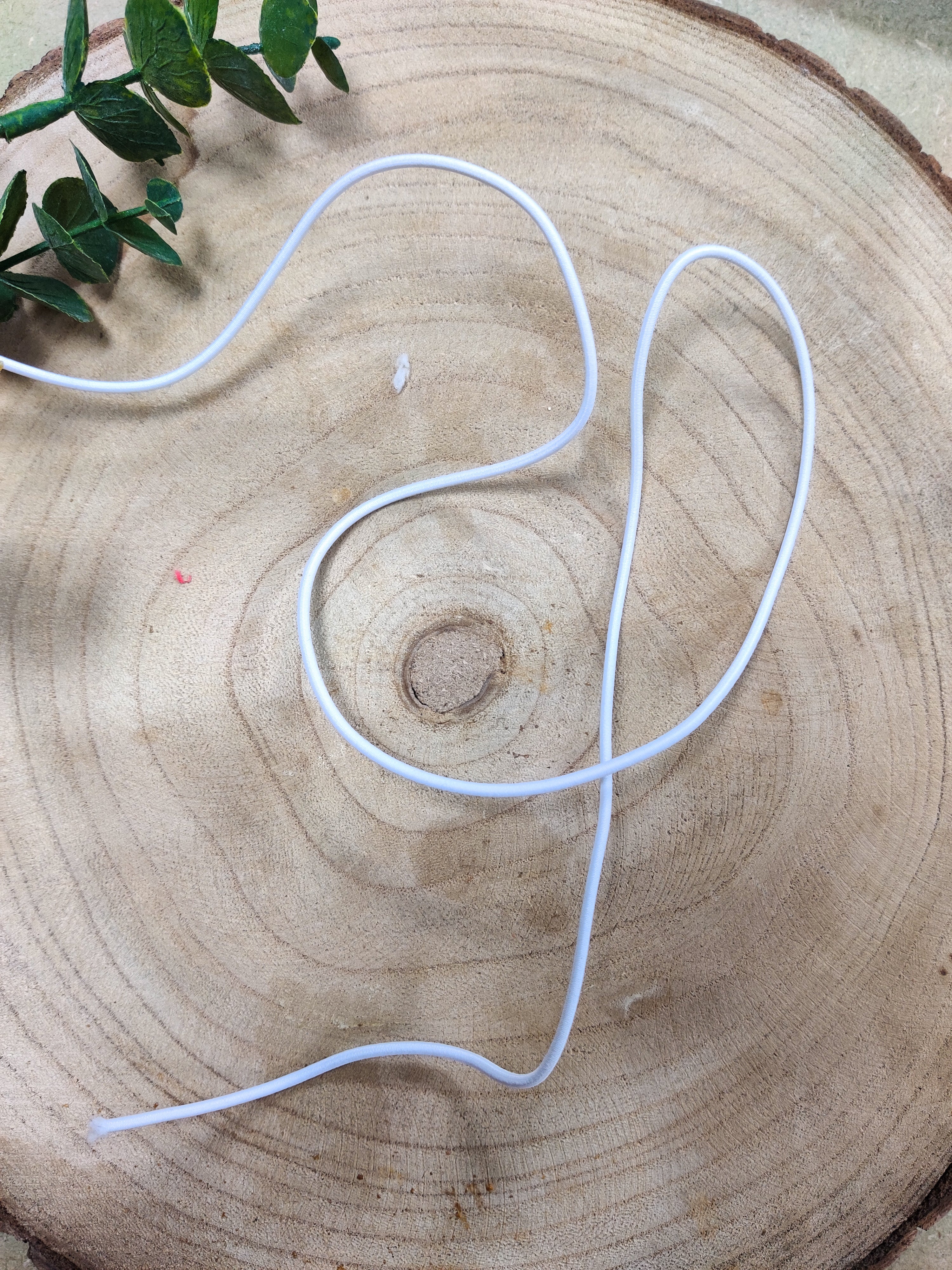 Cordon élastique blanc 2,5 mm - Blanc ou noir