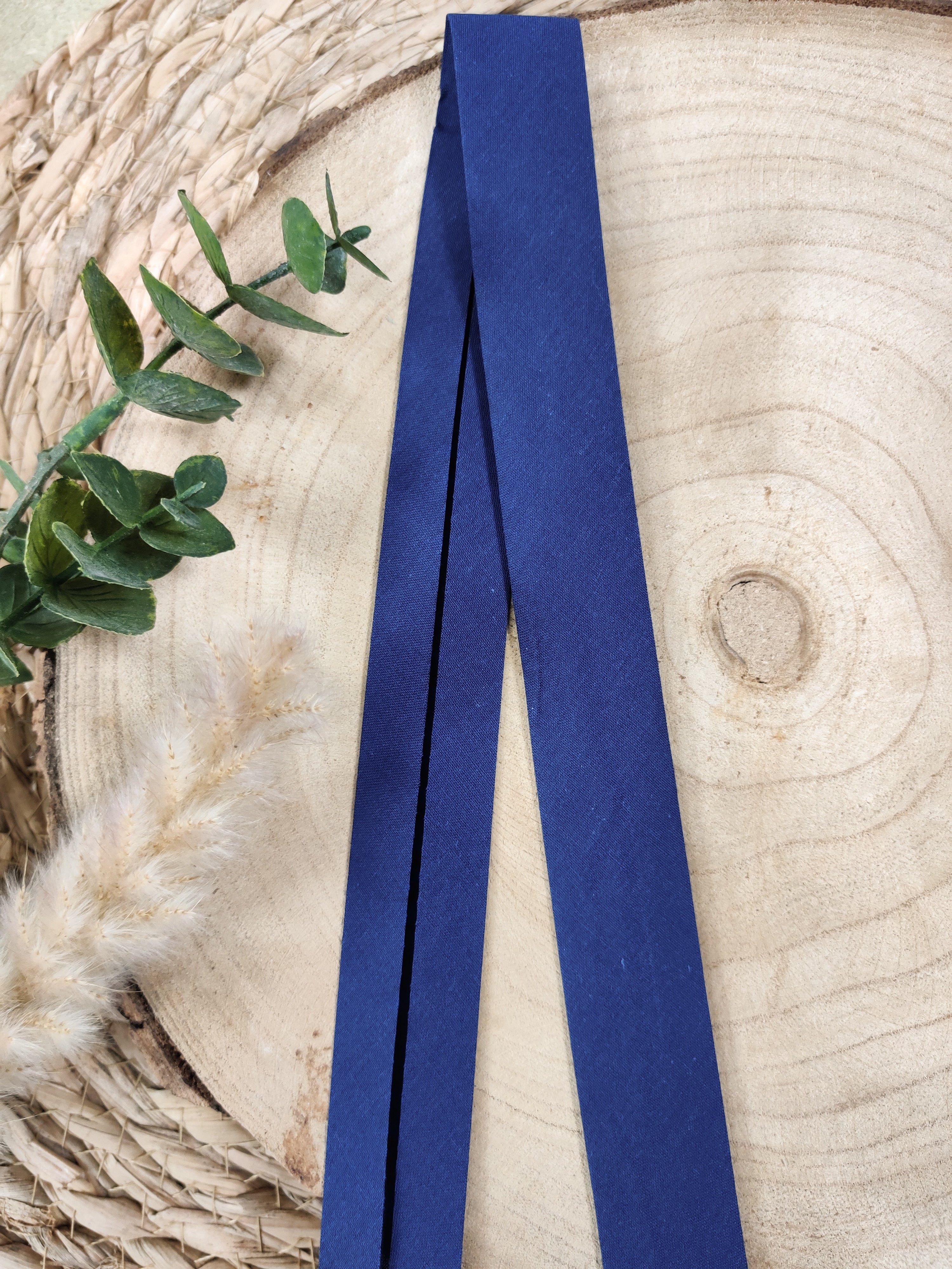 Biais pré-plié 27 mm - Bleu marine clair