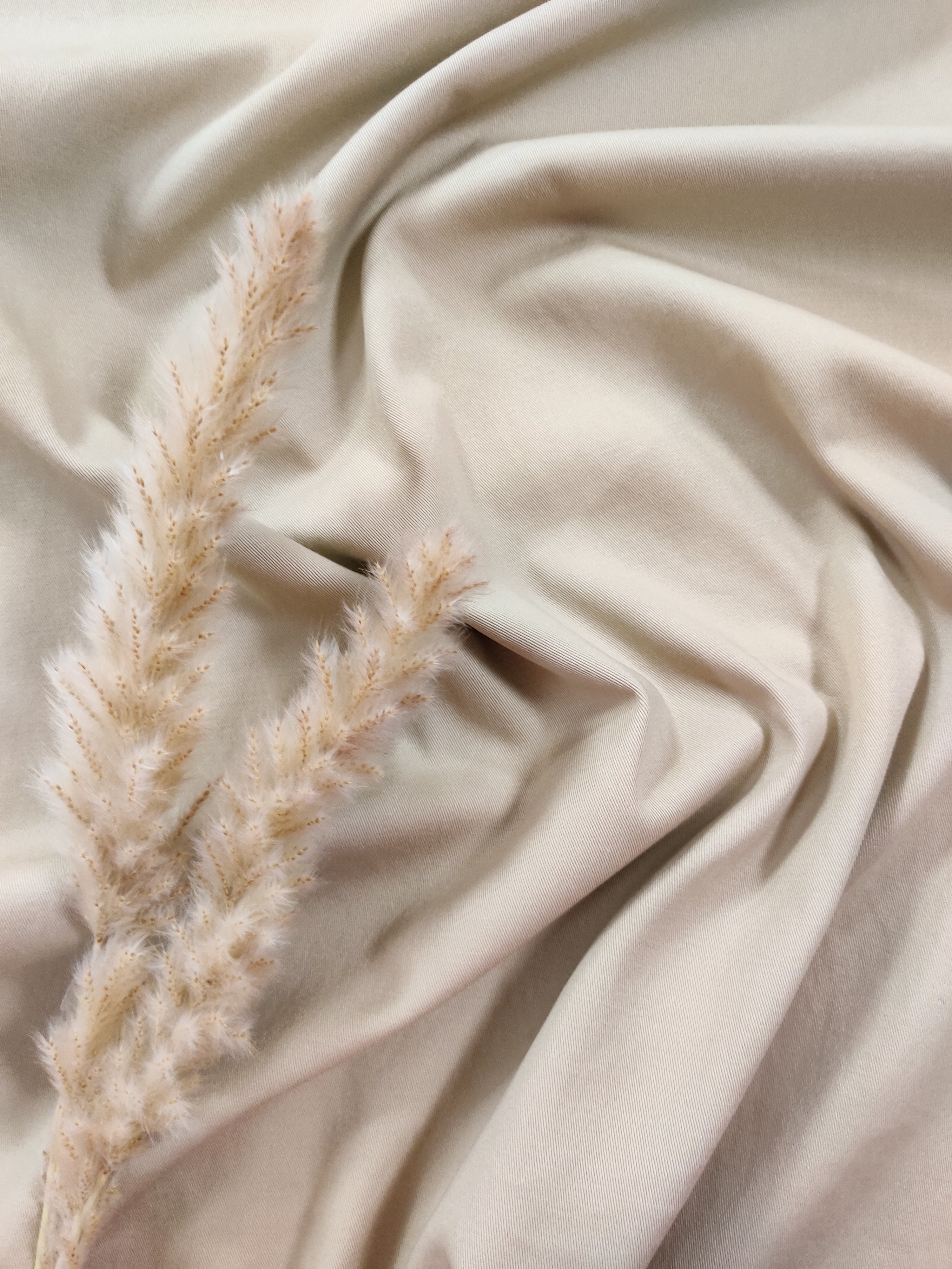 Sergé de coton stretch - Beige