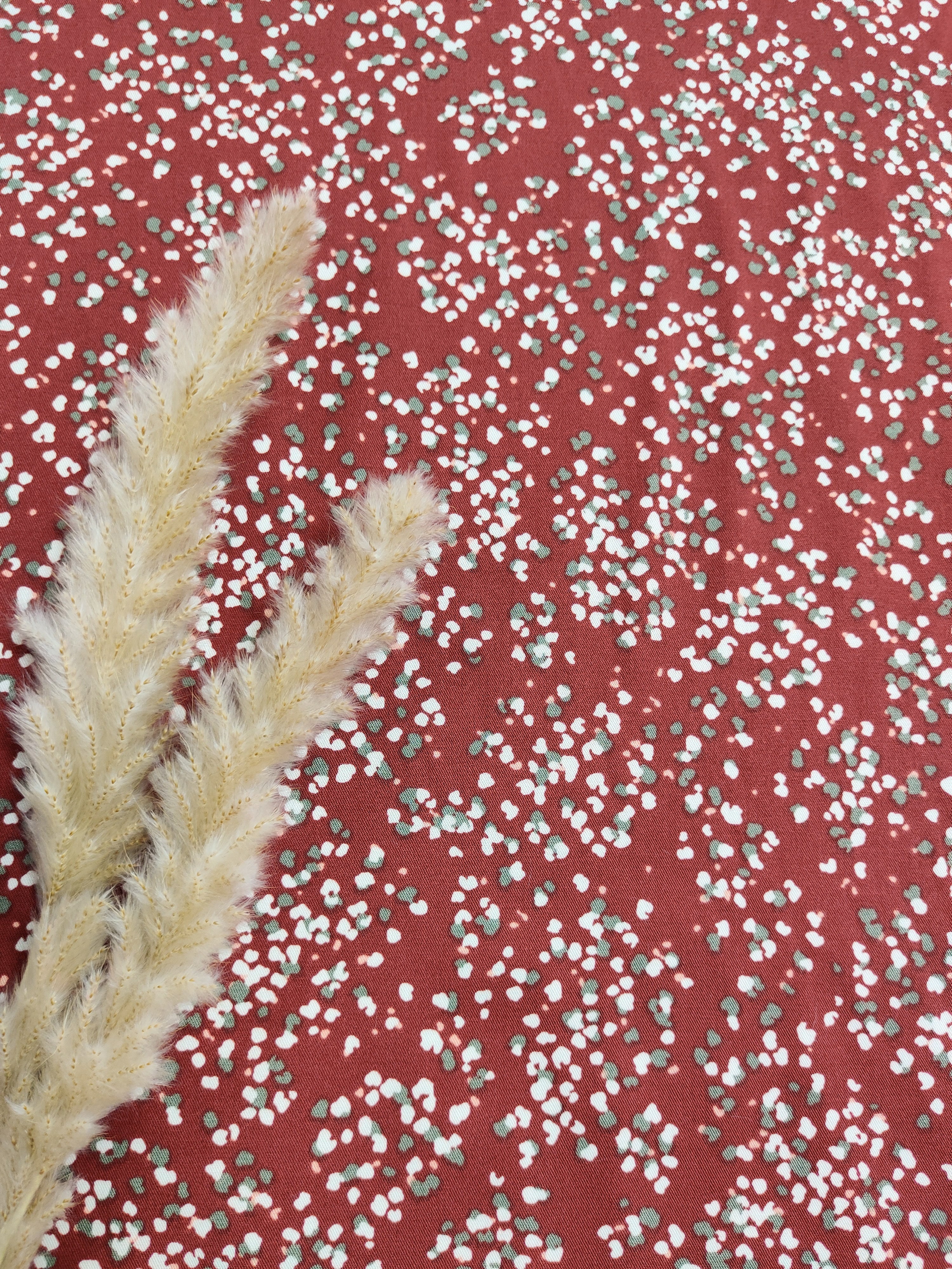 Twill de viscose Terracotta - Petits pois colorés