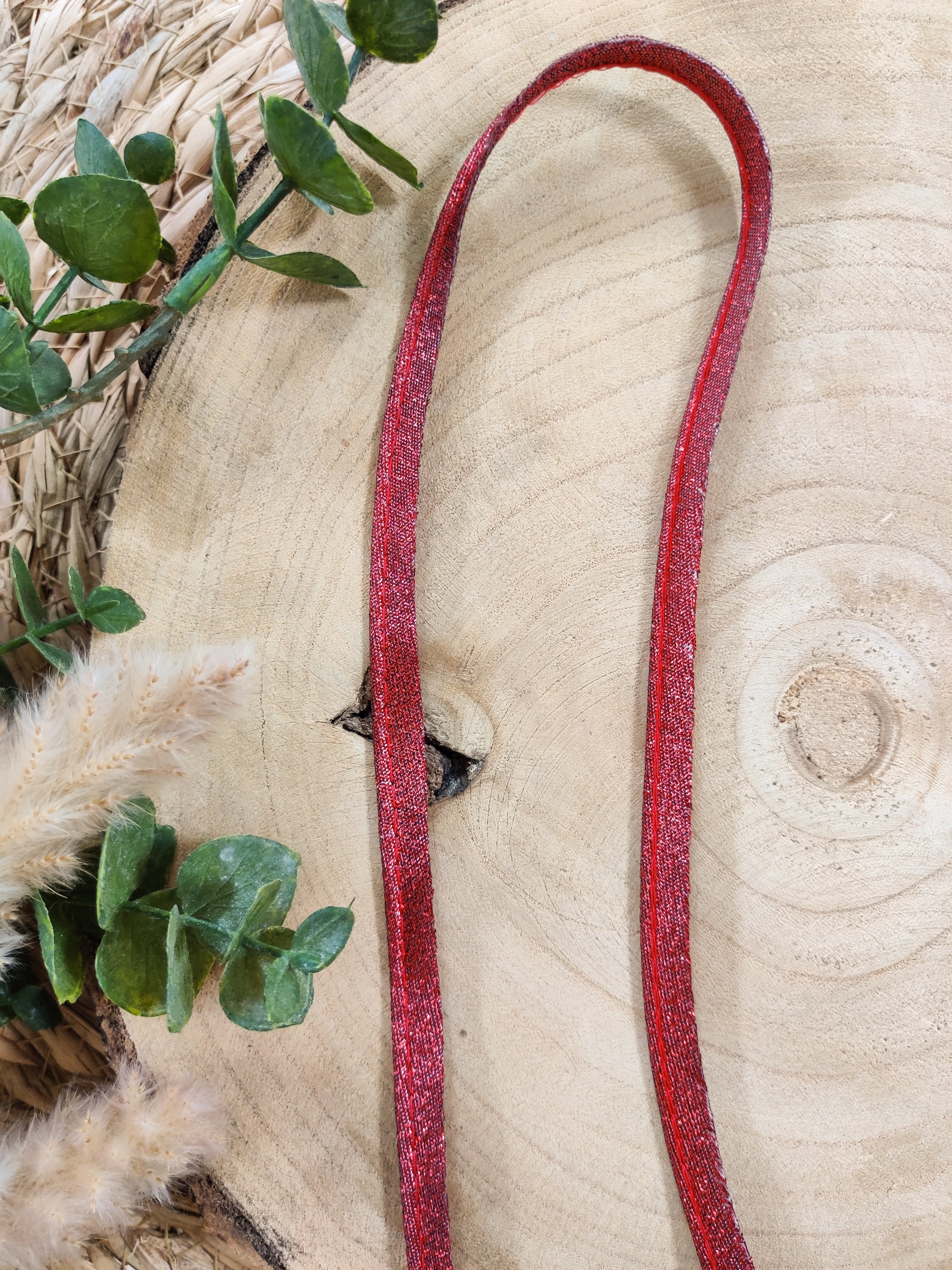 Passepoil rouge lurex