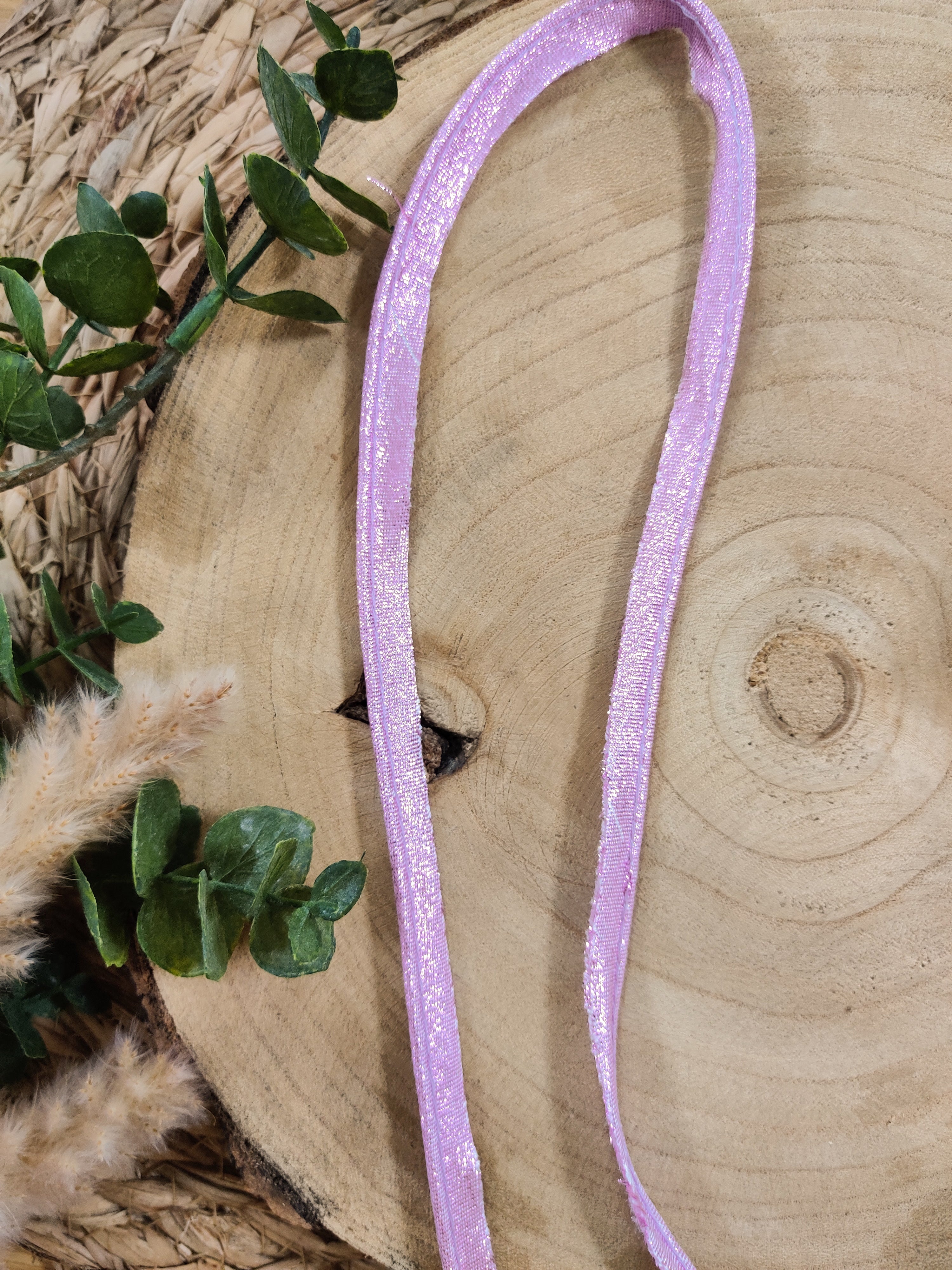 Passepoil rose lurex