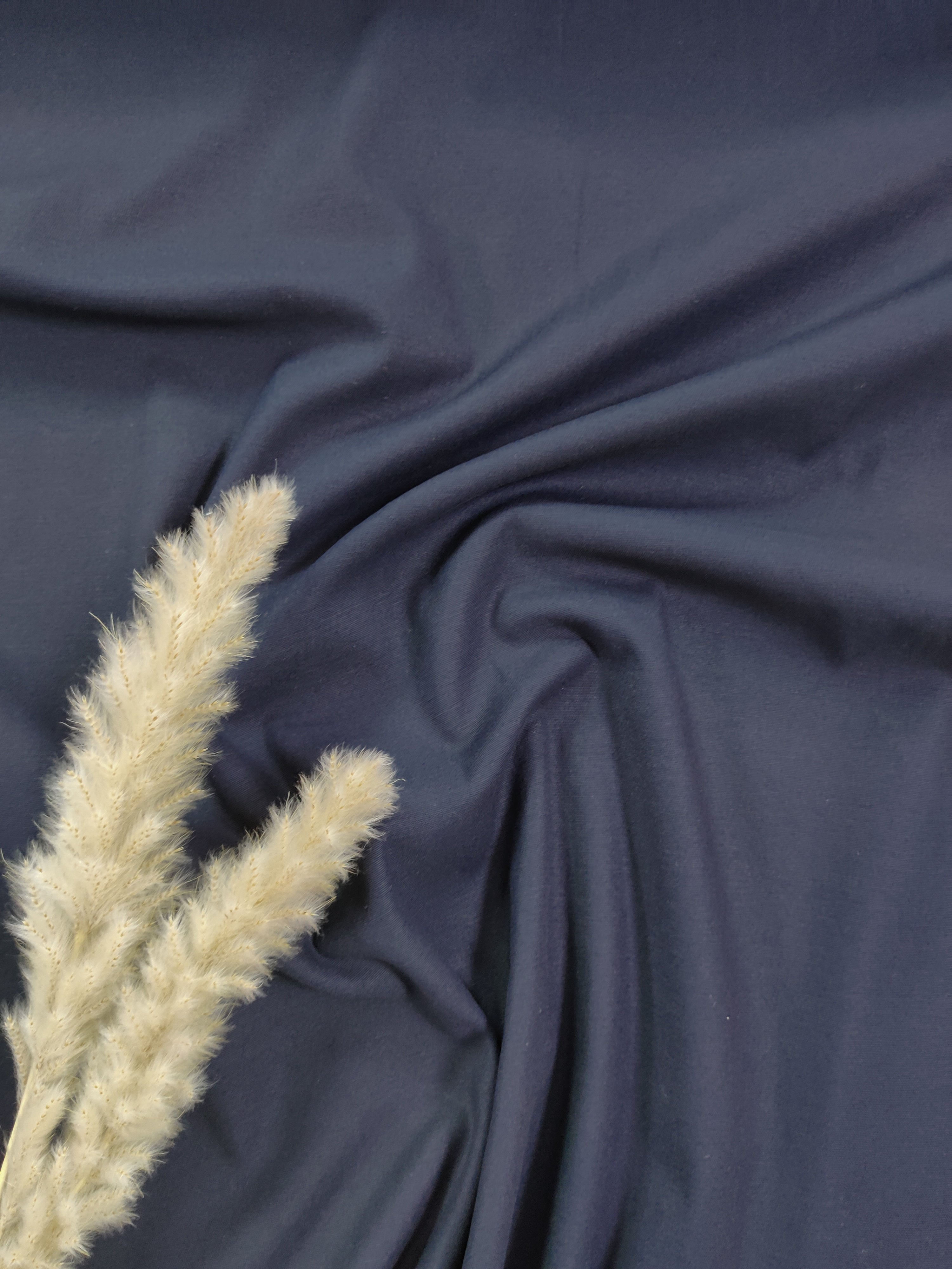 Sergé de coton stretch - Bleu marine