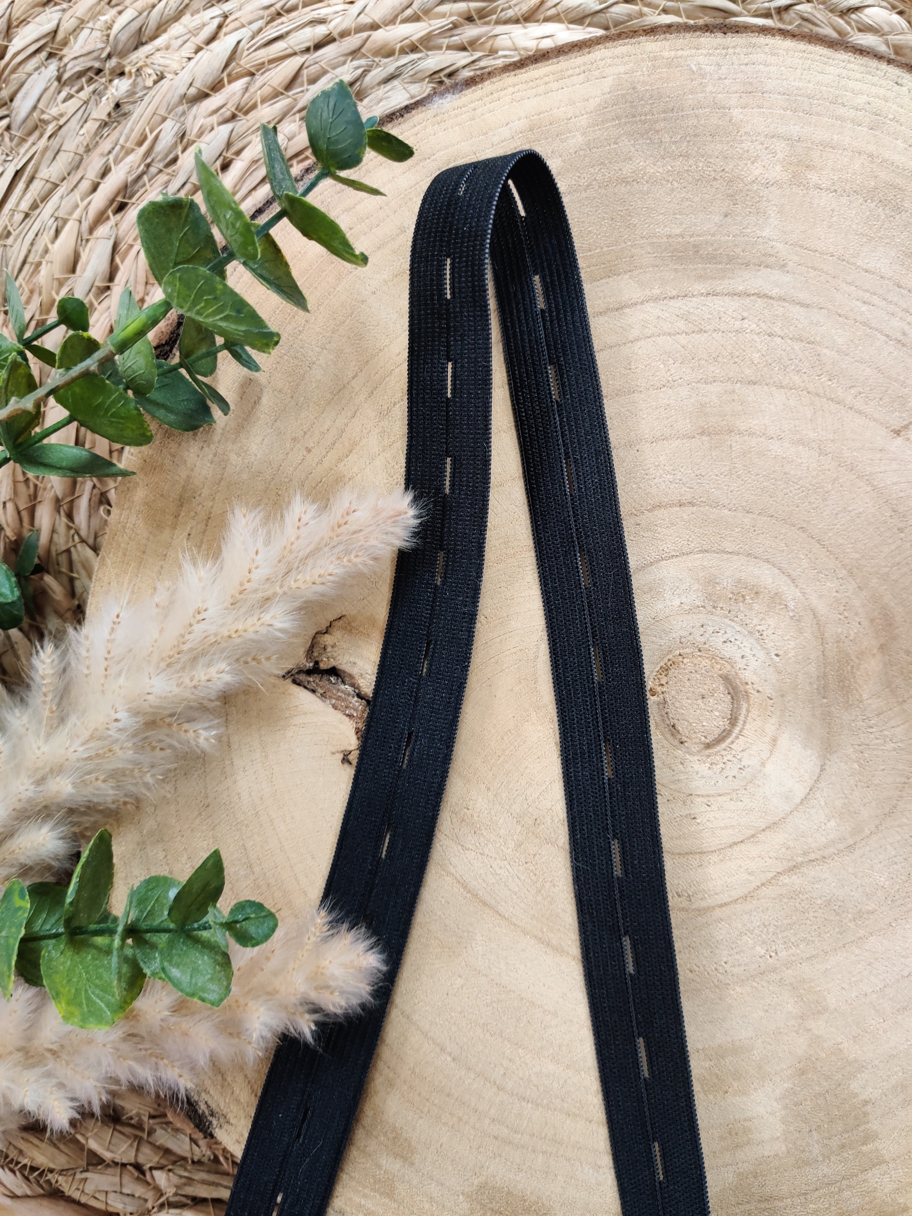 Élastique à boutonnières - Noir