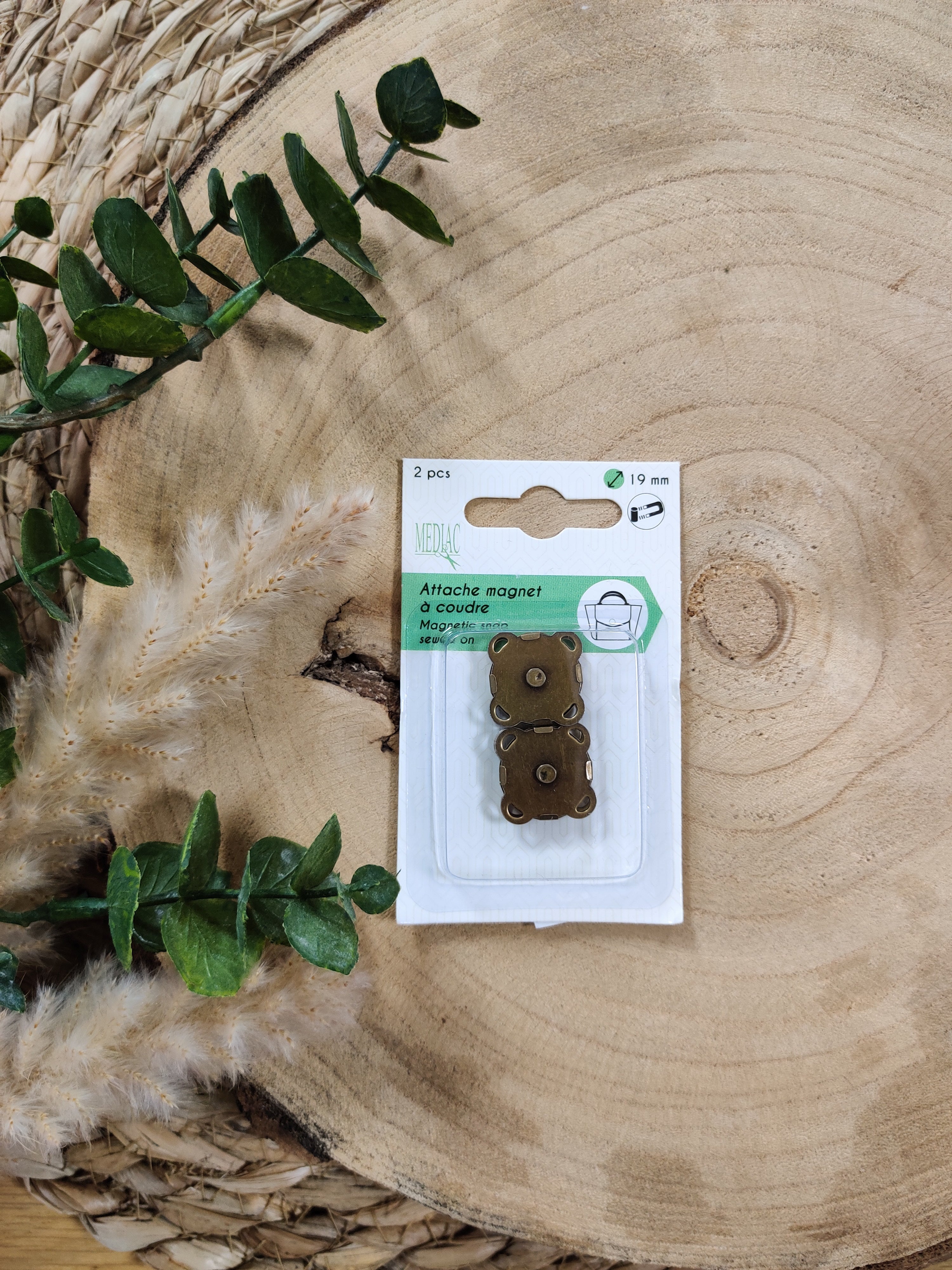 Attaches magnétiques à coudre - plusieurs coloris