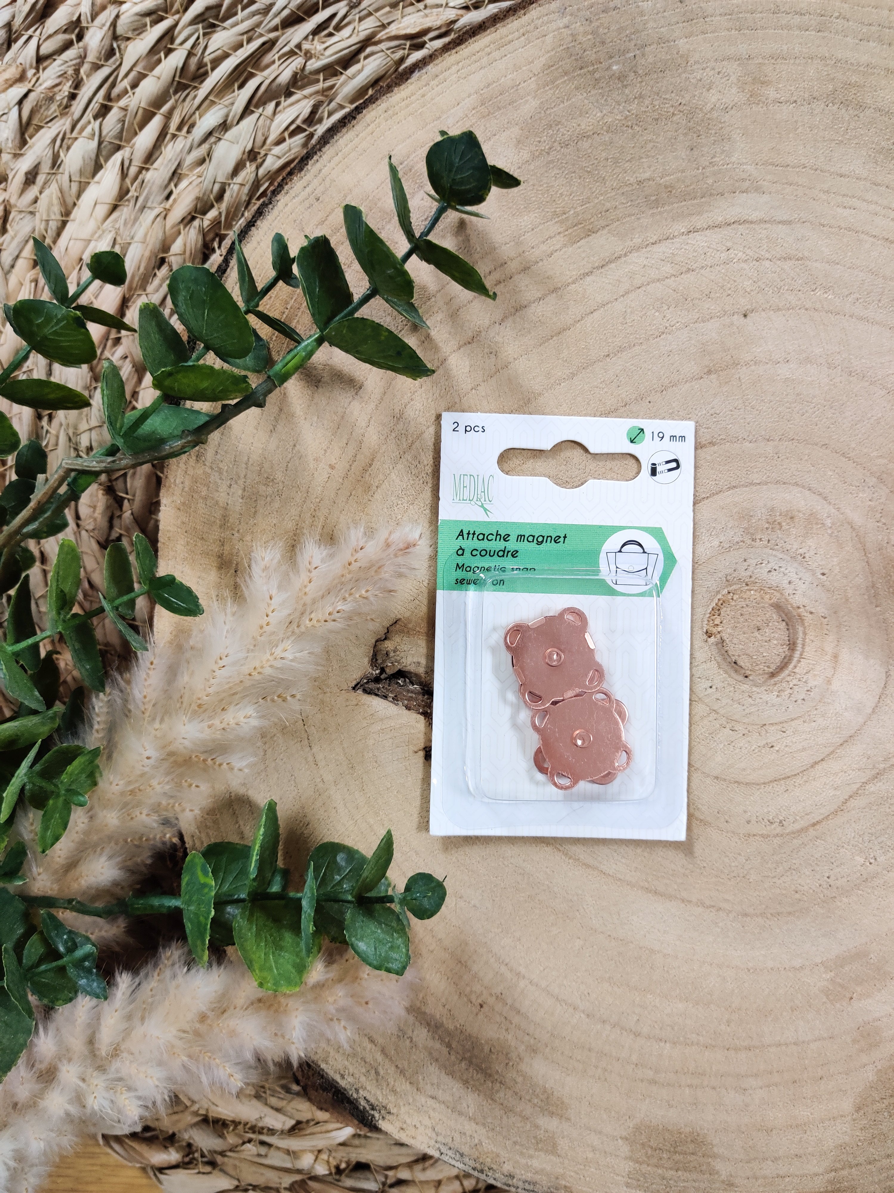 Attaches magnétiques à coudre - plusieurs coloris
