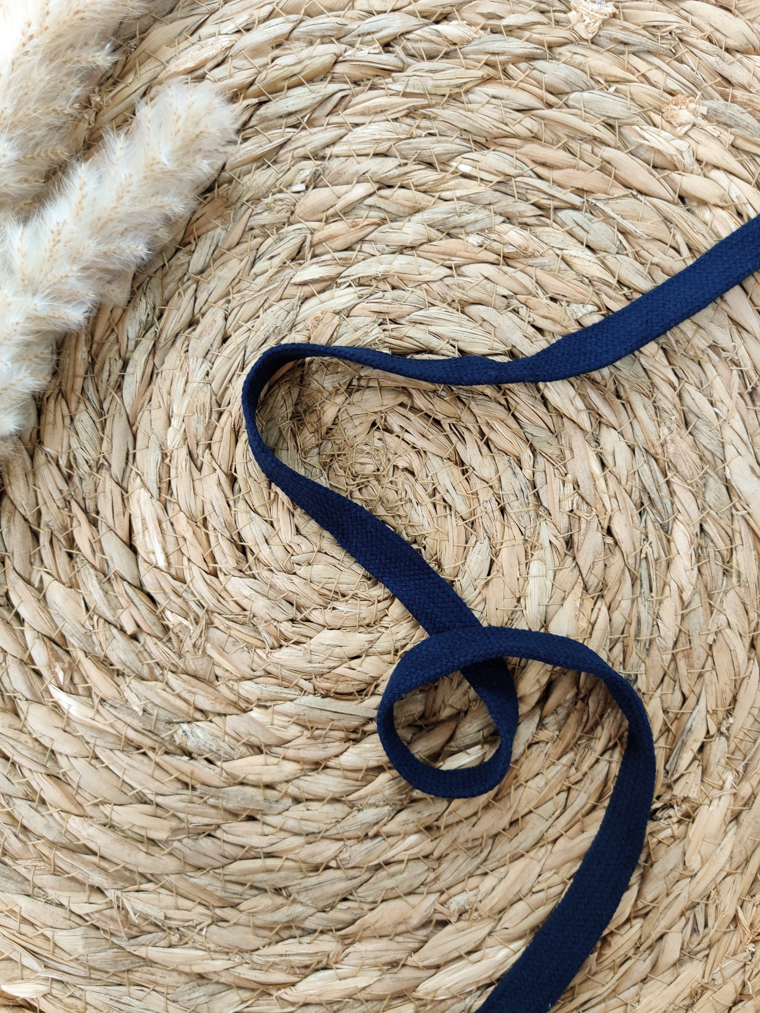 Cordon plat pour sweat 15mm - Bleu foncé