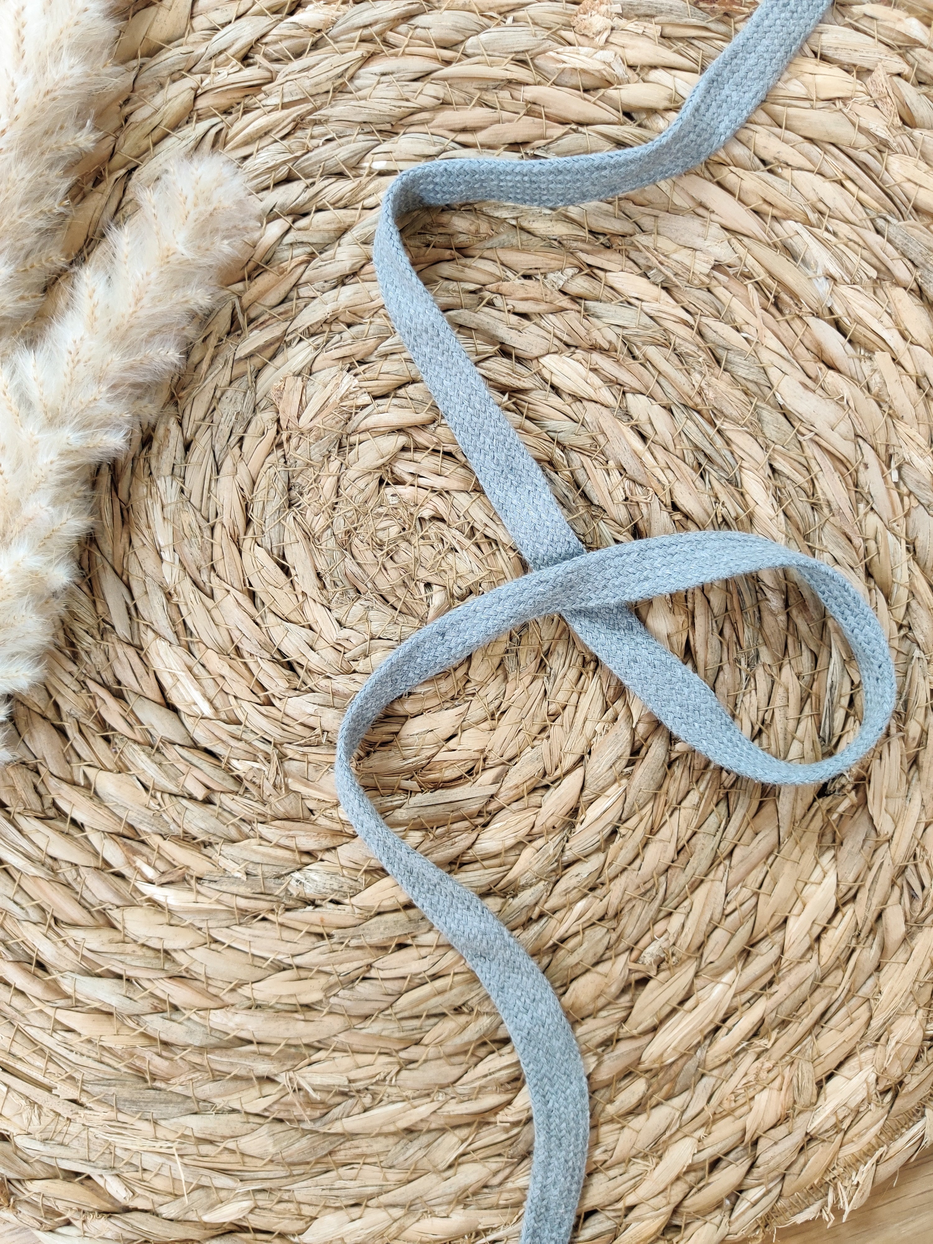 Cordon plat pour sweat 15mm - Gris