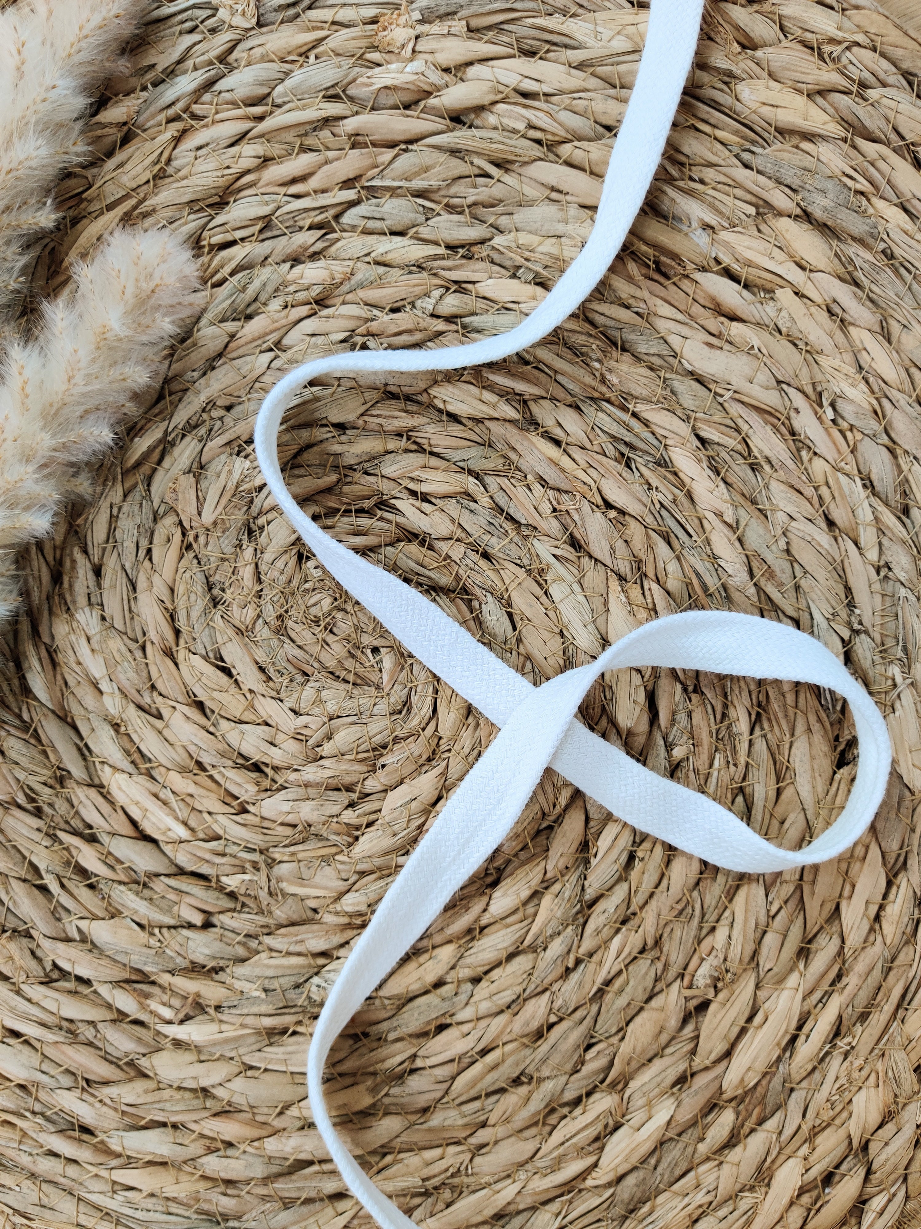 Cordon plat pour sweat 15mm - Blanc