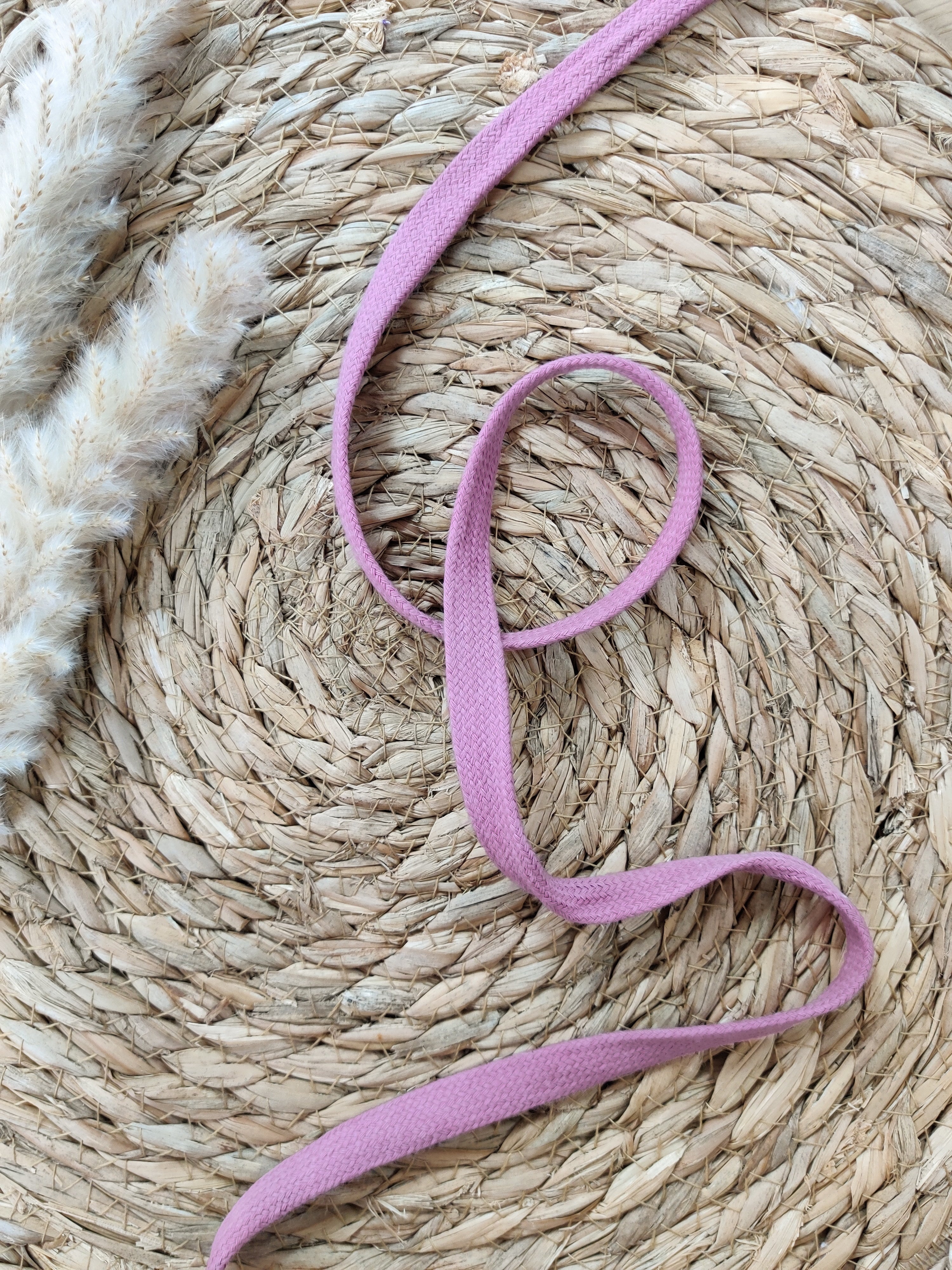 Cordon plat pour sweat 15mm - Vieux rose