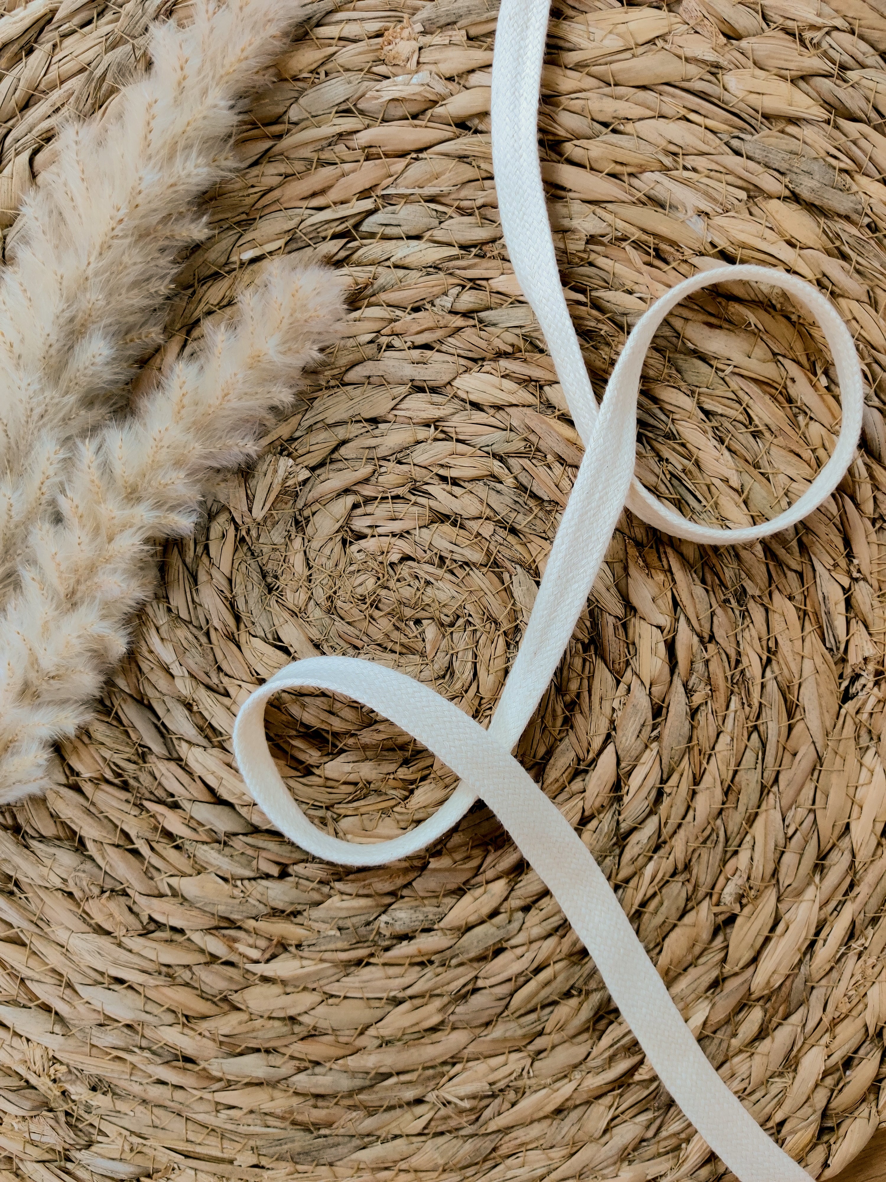 Cordon plat pour sweat 15mm - Ecru