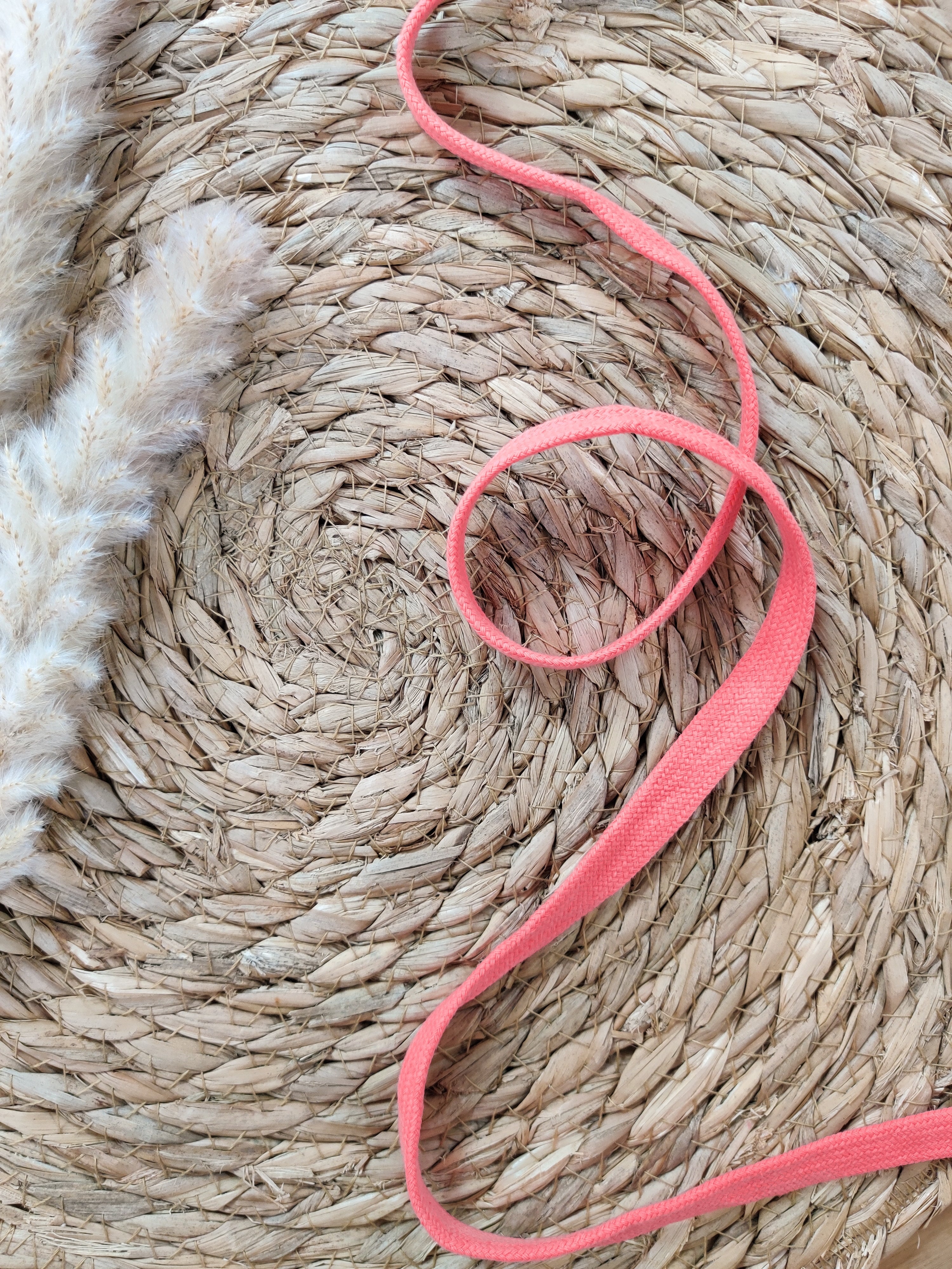 Cordon plat pour sweat 15mm - Rose pastèque