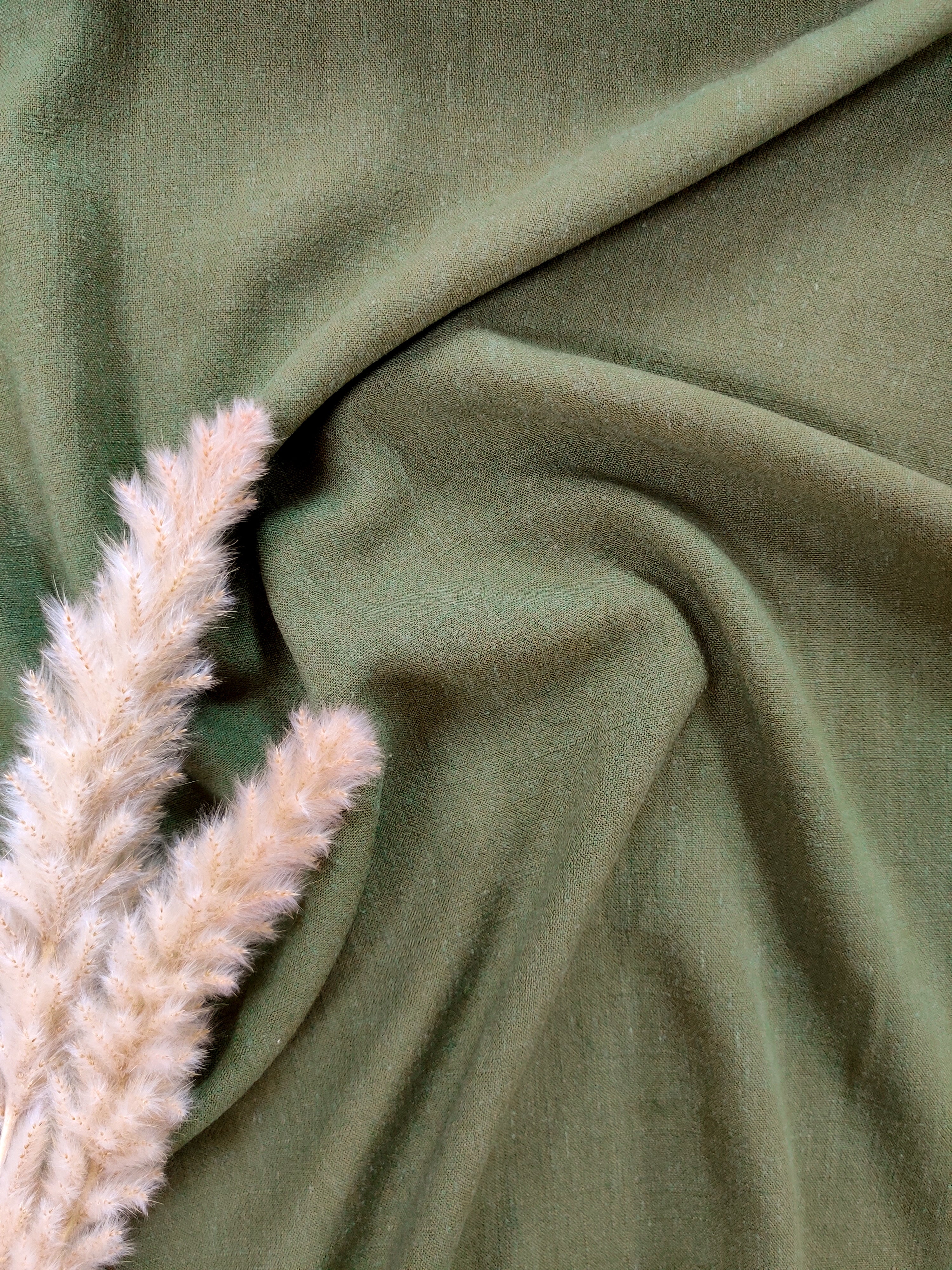 Lin viscose - Kaki foncé