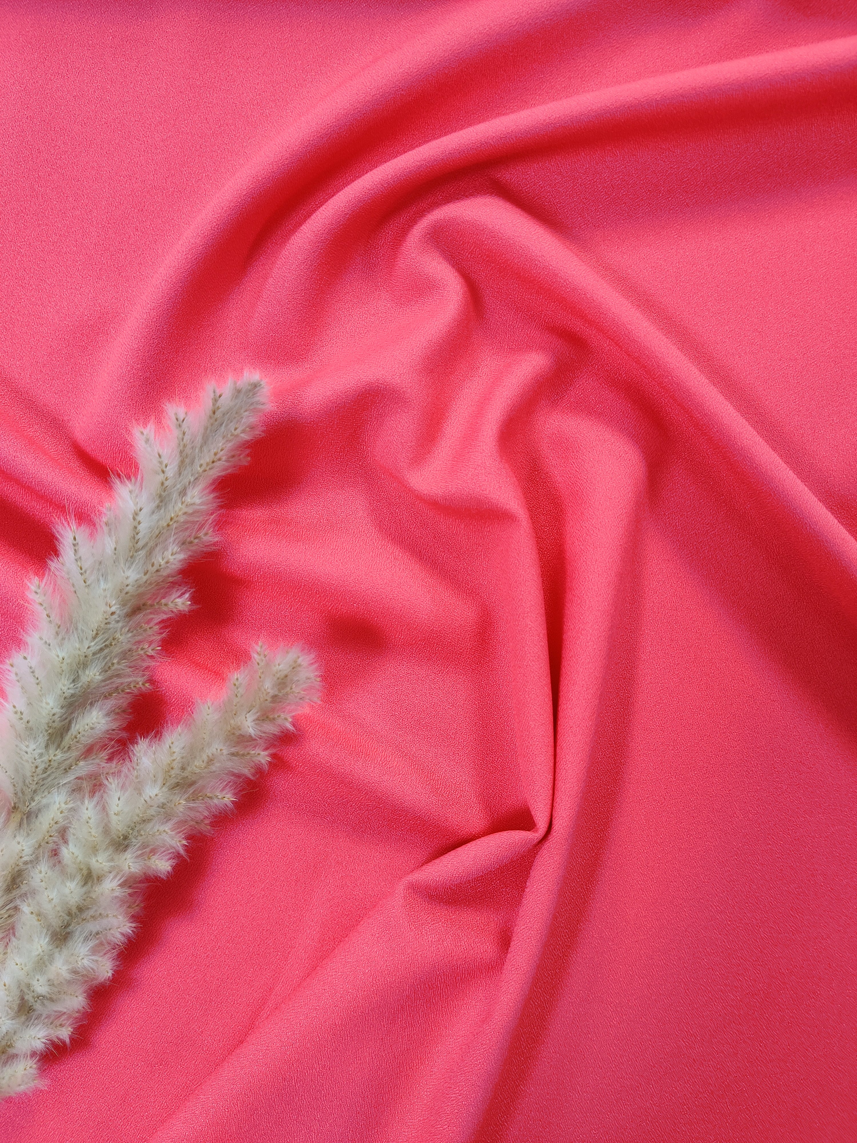 Crêpe marocain stretch - Rose corail