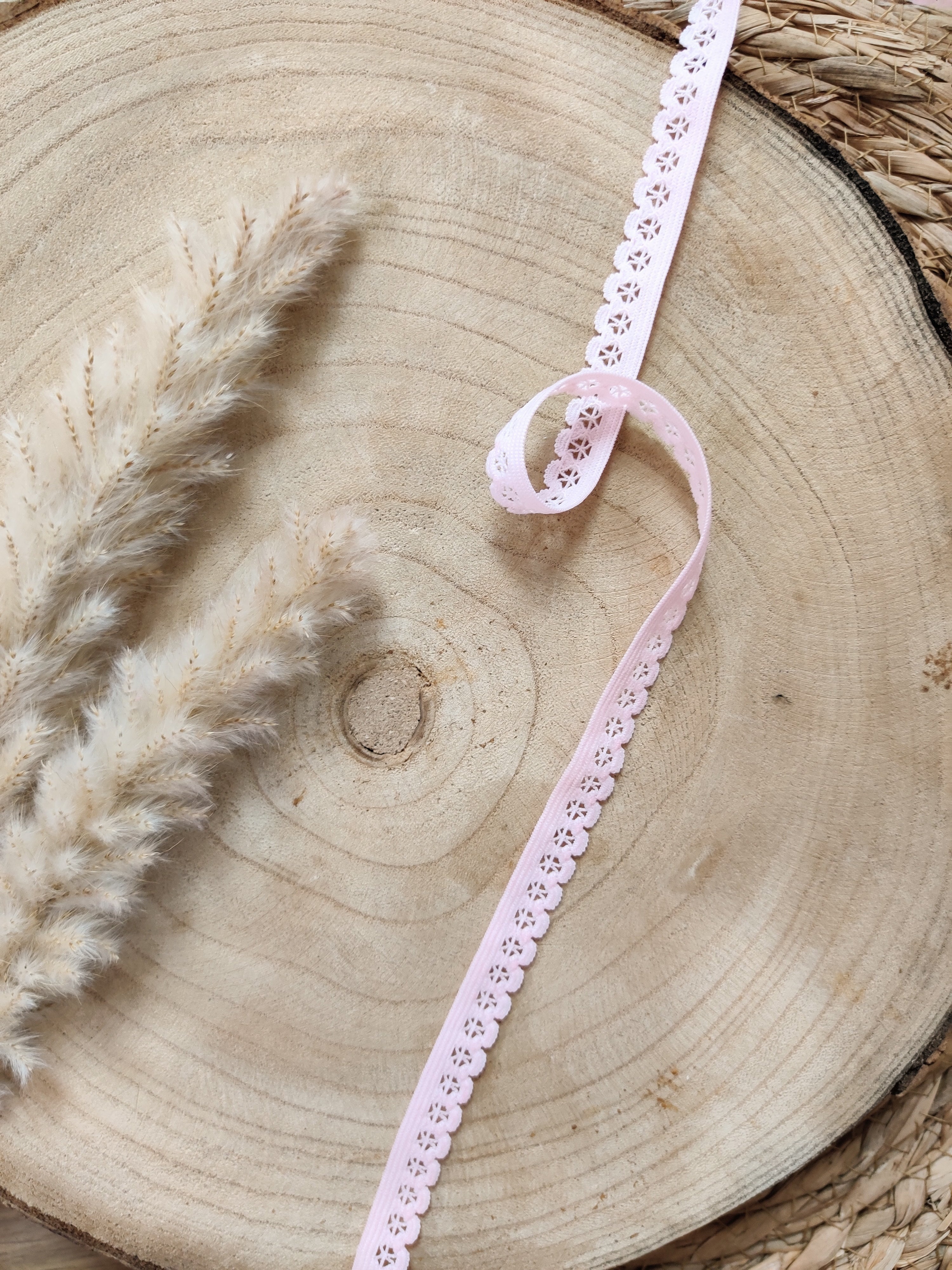 Elastique à picots simple 13 mm - Rose clair