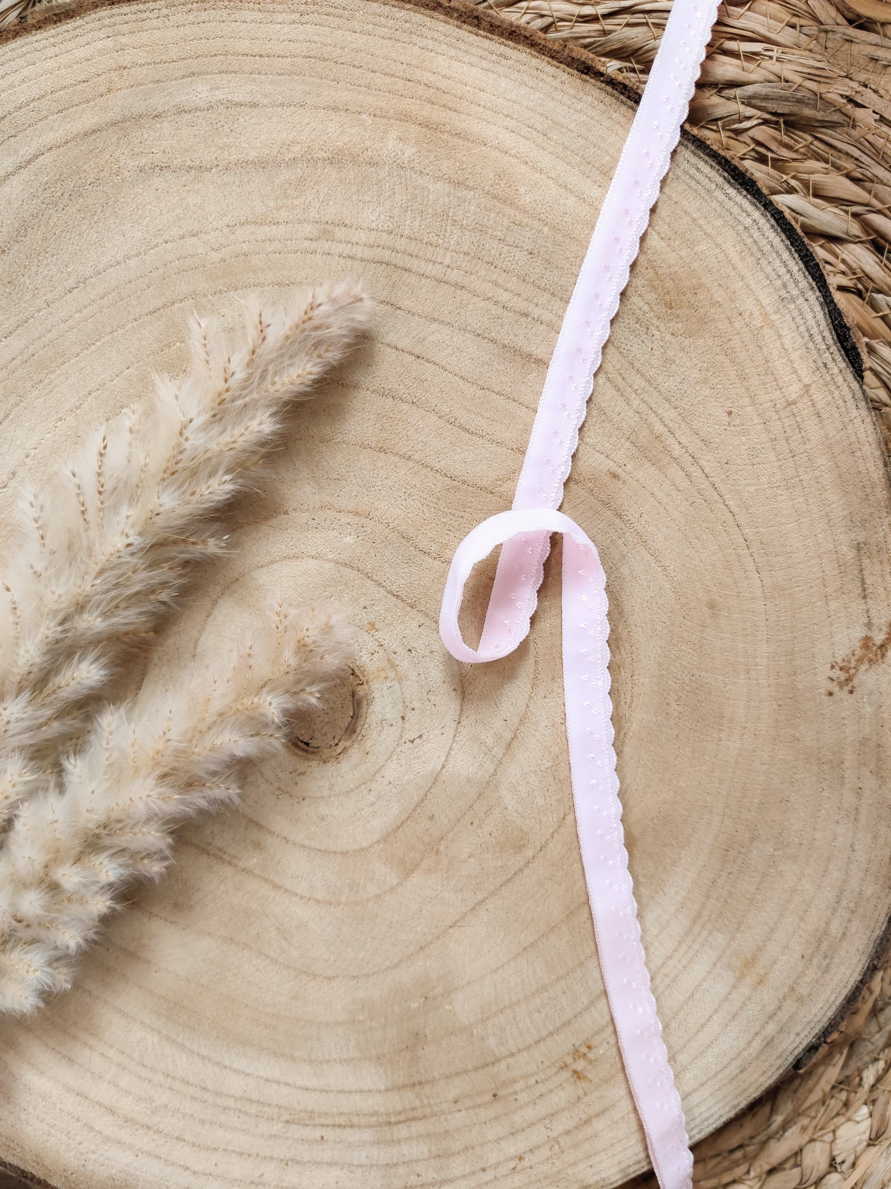 Elastique à picots préplié 11 mm - Rose clair