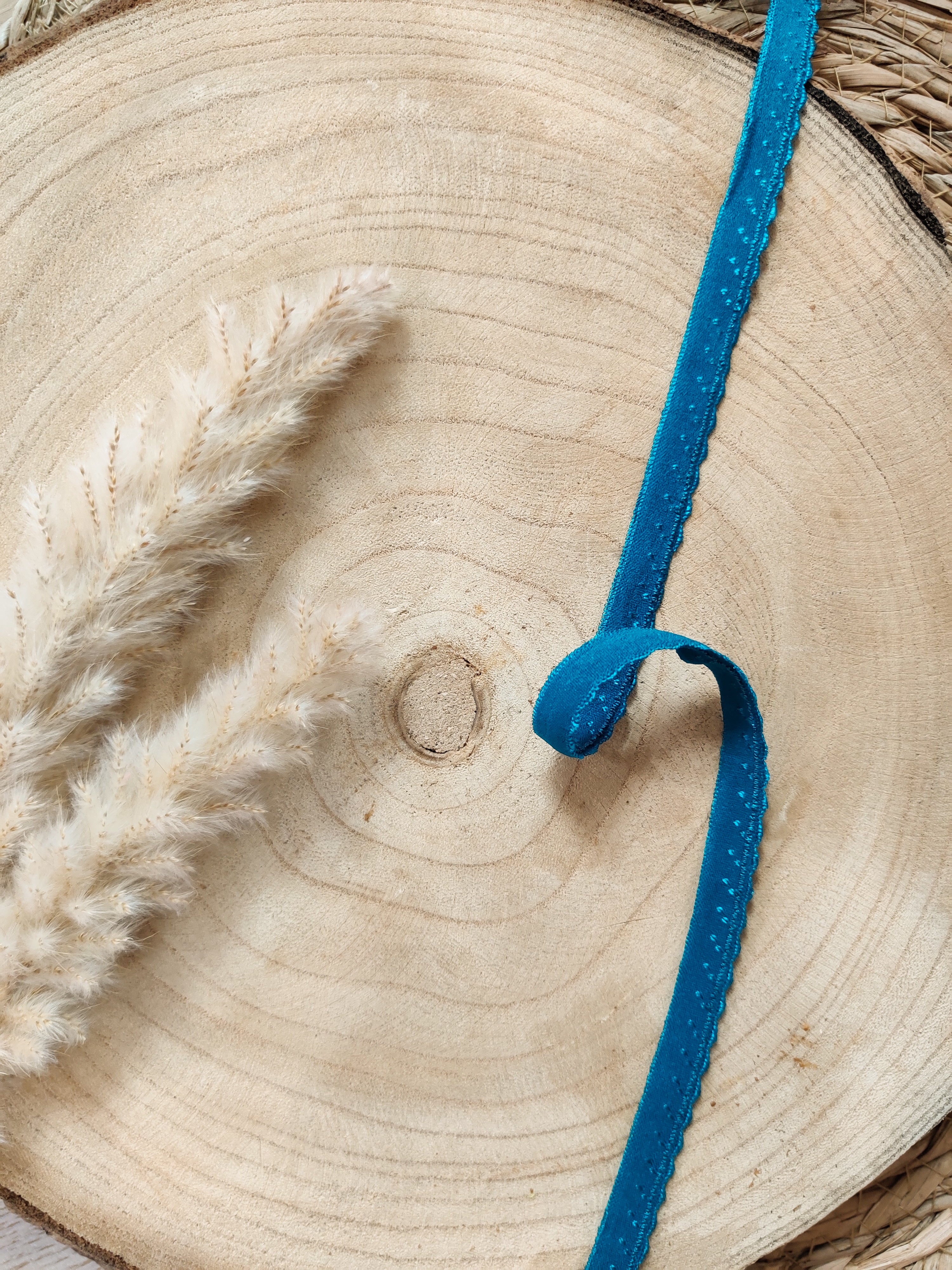 Elastique à picots préplié 11 mm - Pétrole