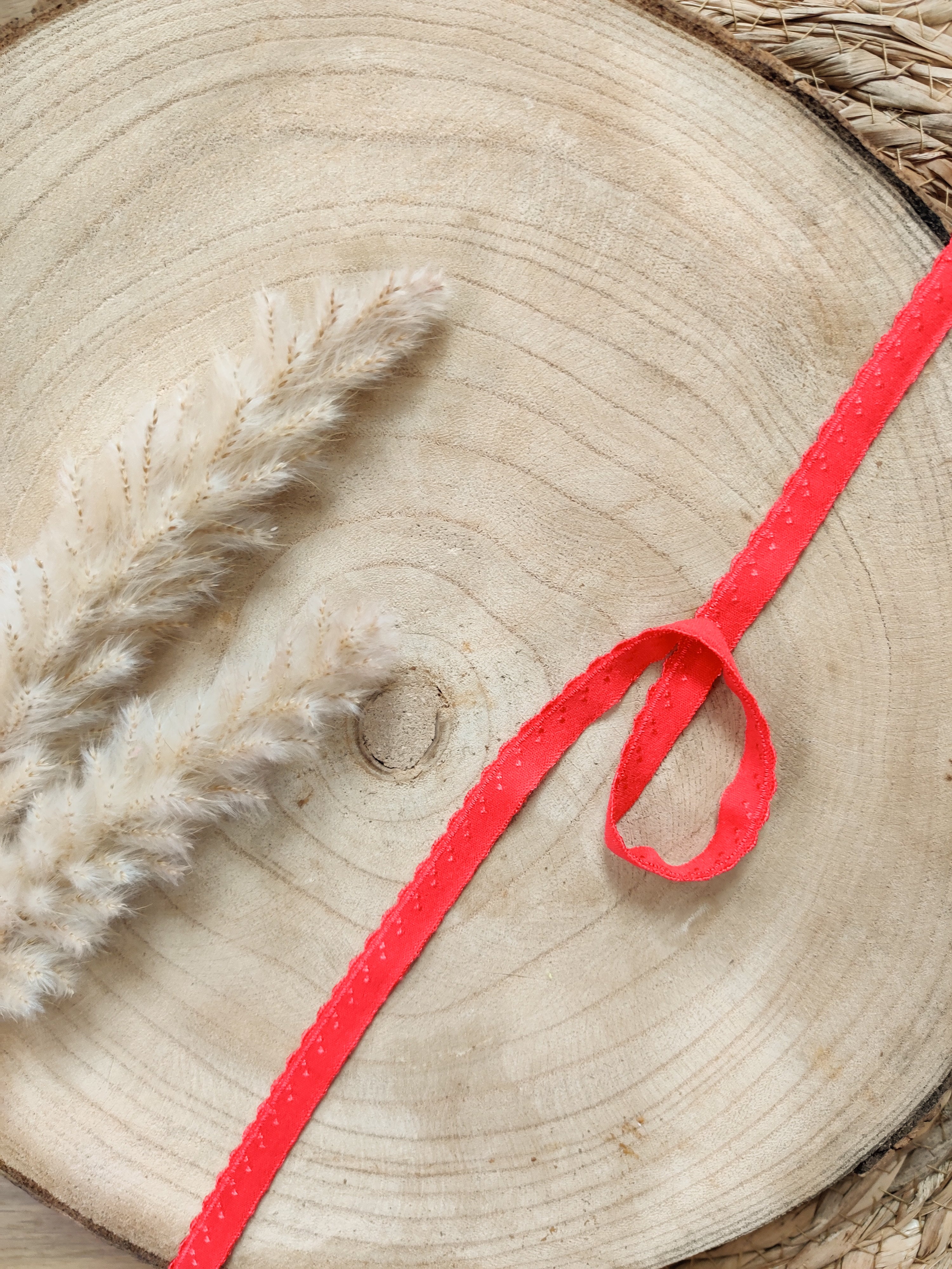 Elastique à picots préplié 11 mm - Rouge