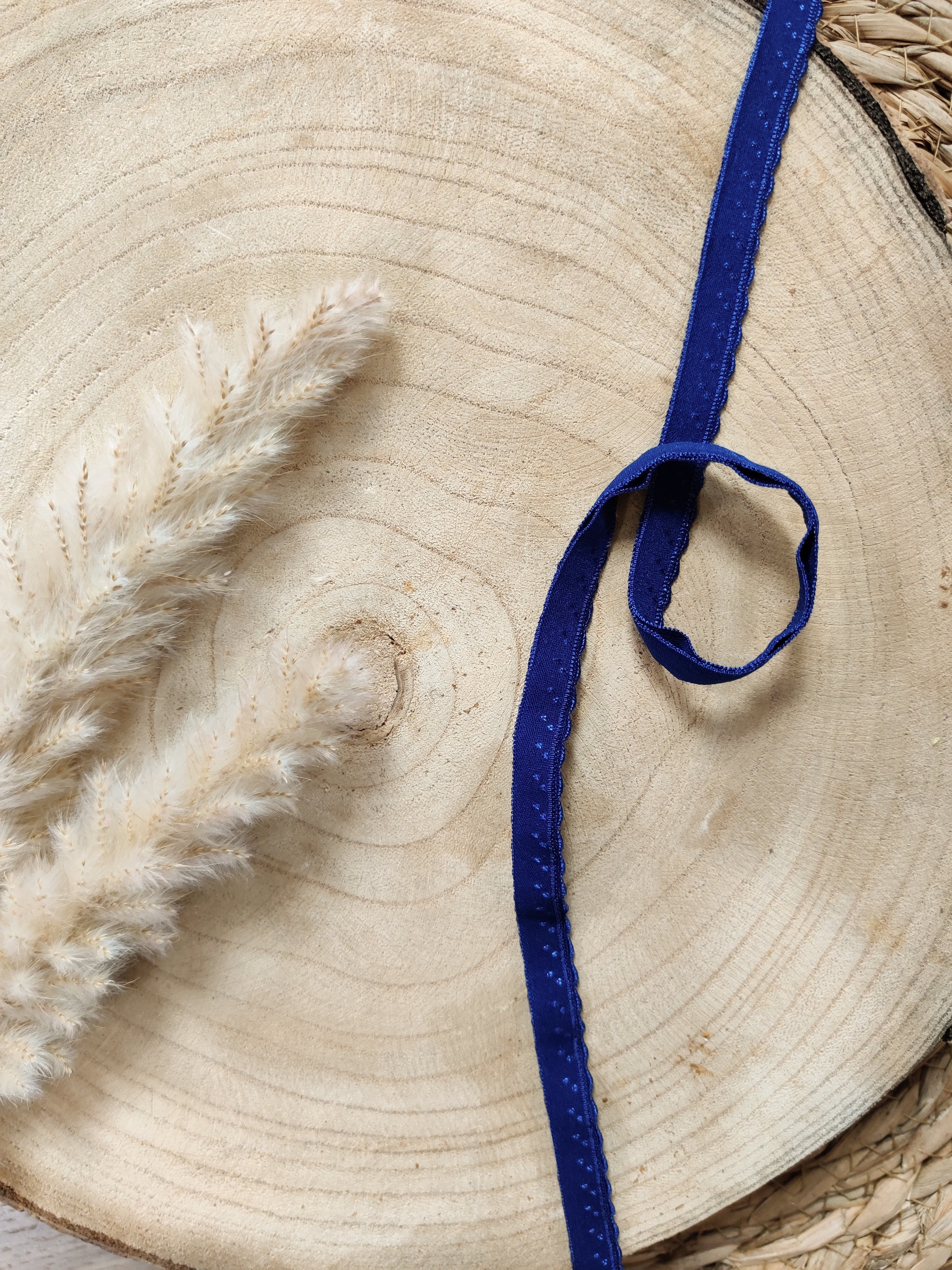 Elastique à picots préplié 11 mm - Bleu marine