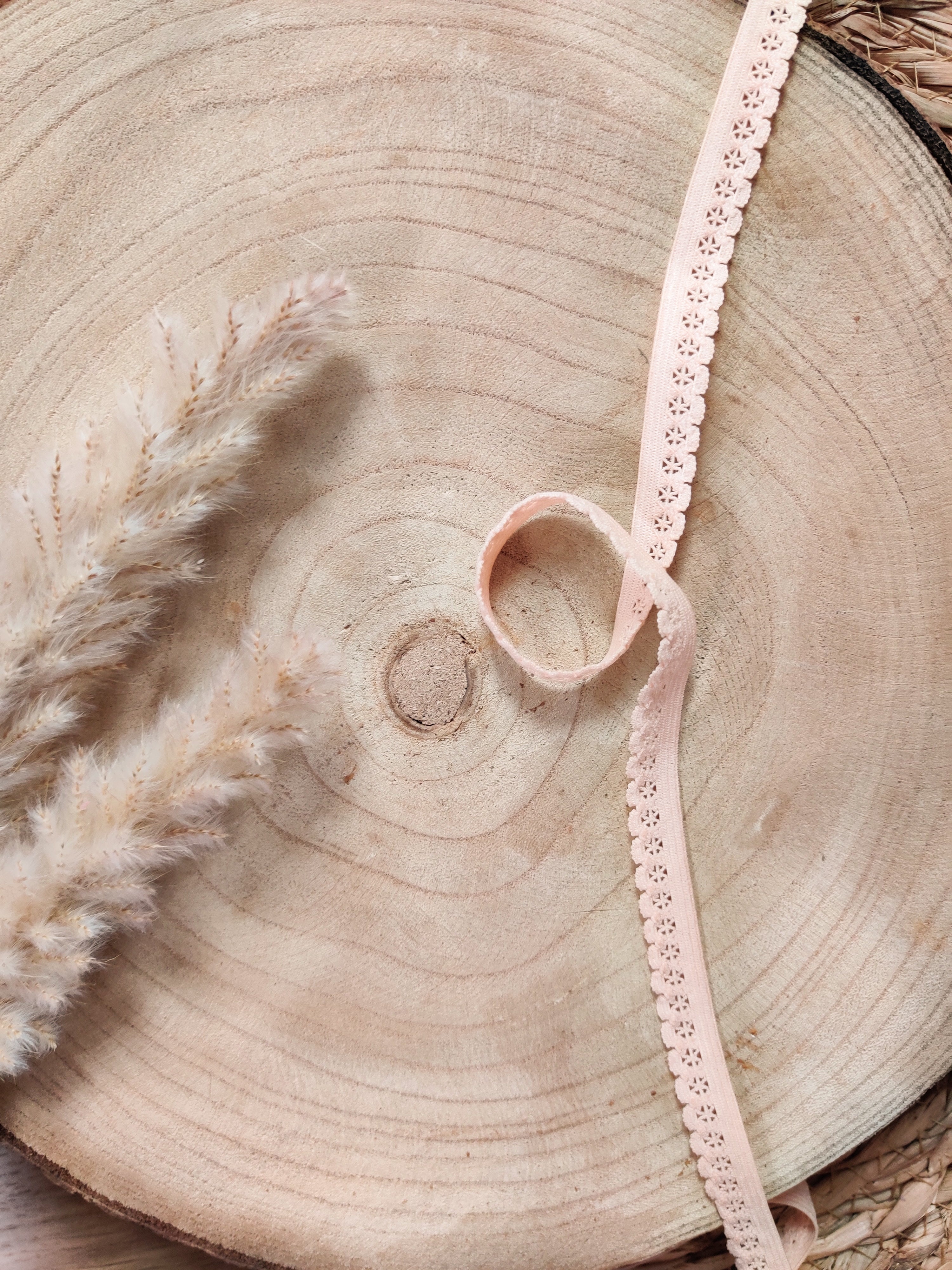 Elastique à picots simple 13 mm - Beige Nude