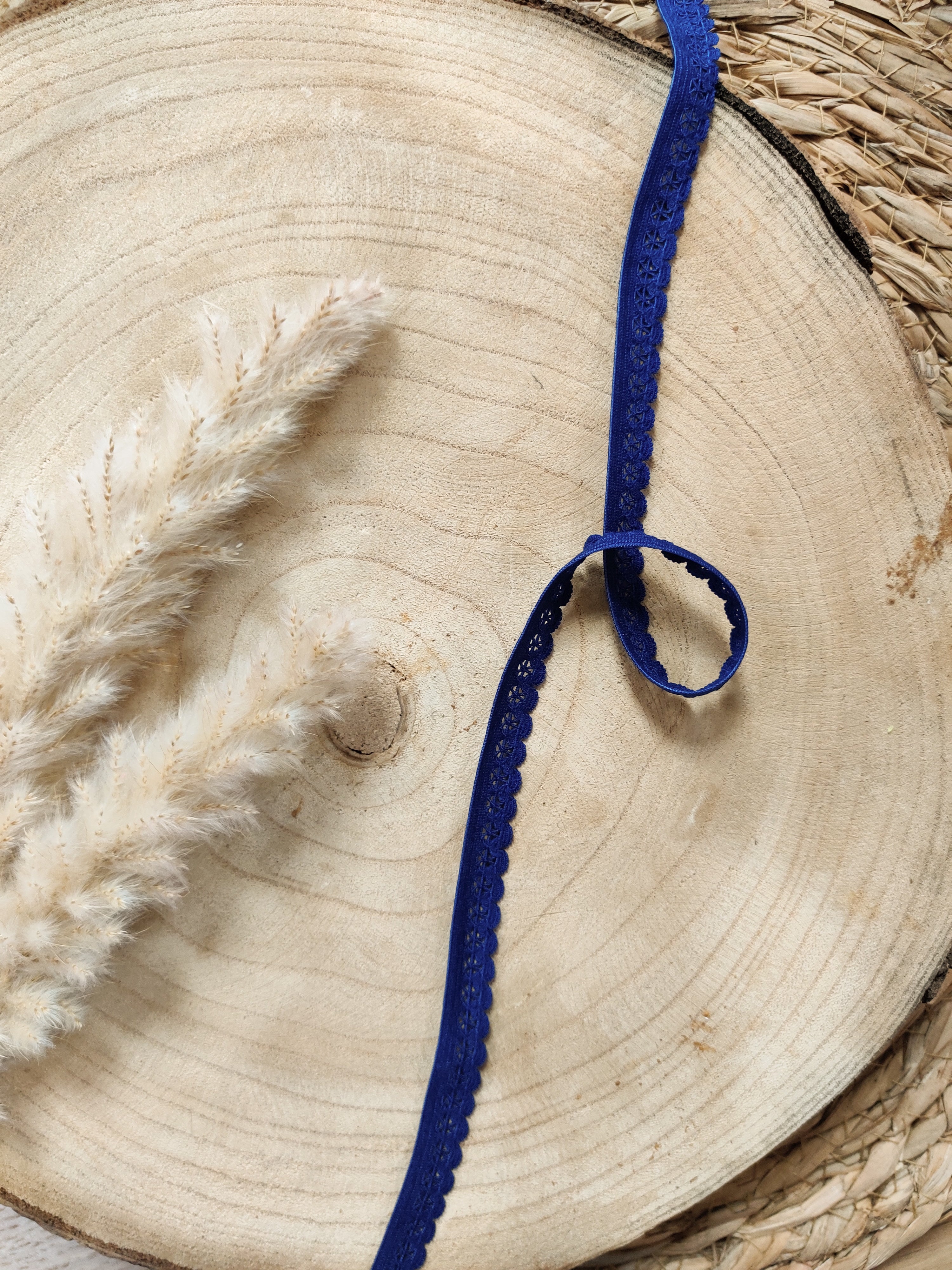 Elastique à picots simple 13 mm - Bleu marine