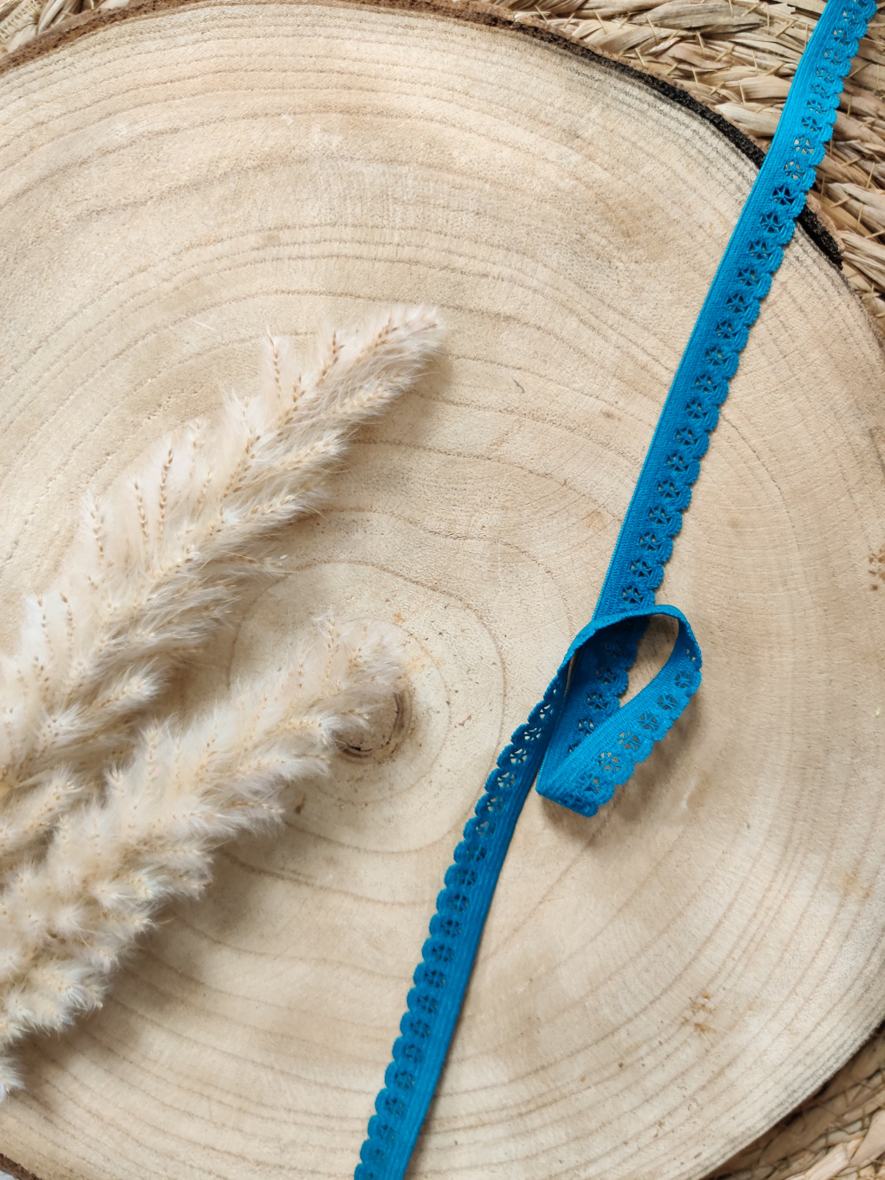 Elastique à picots simple 13 mm - Pétrole