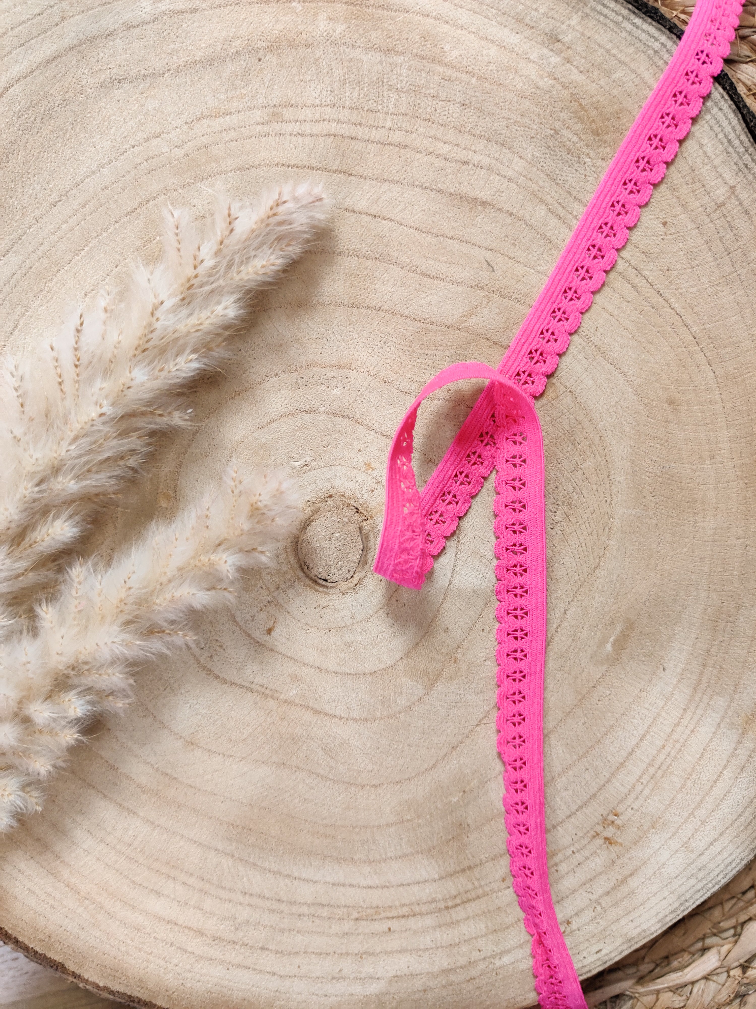 Elastique à picots simple 13 mm - Fuchsia