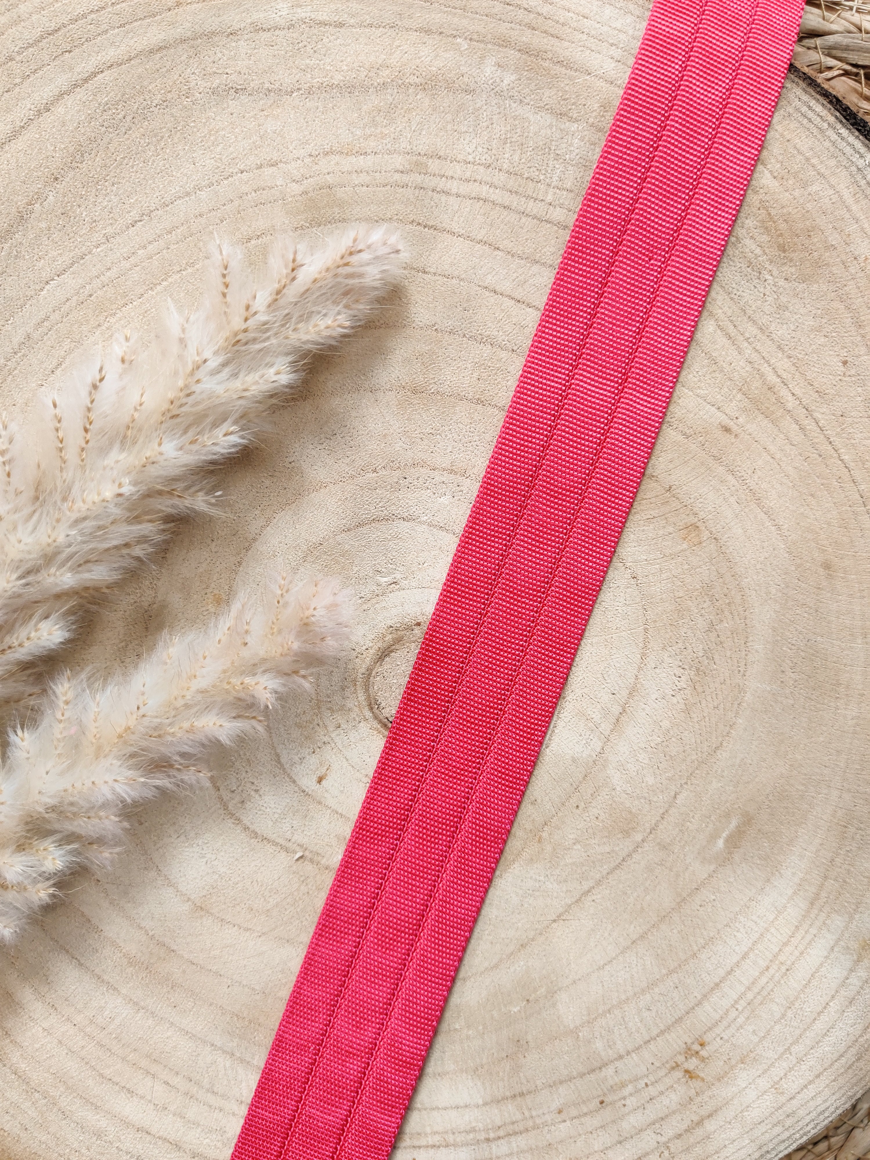 Sangle gros grain matelassée - Rouge