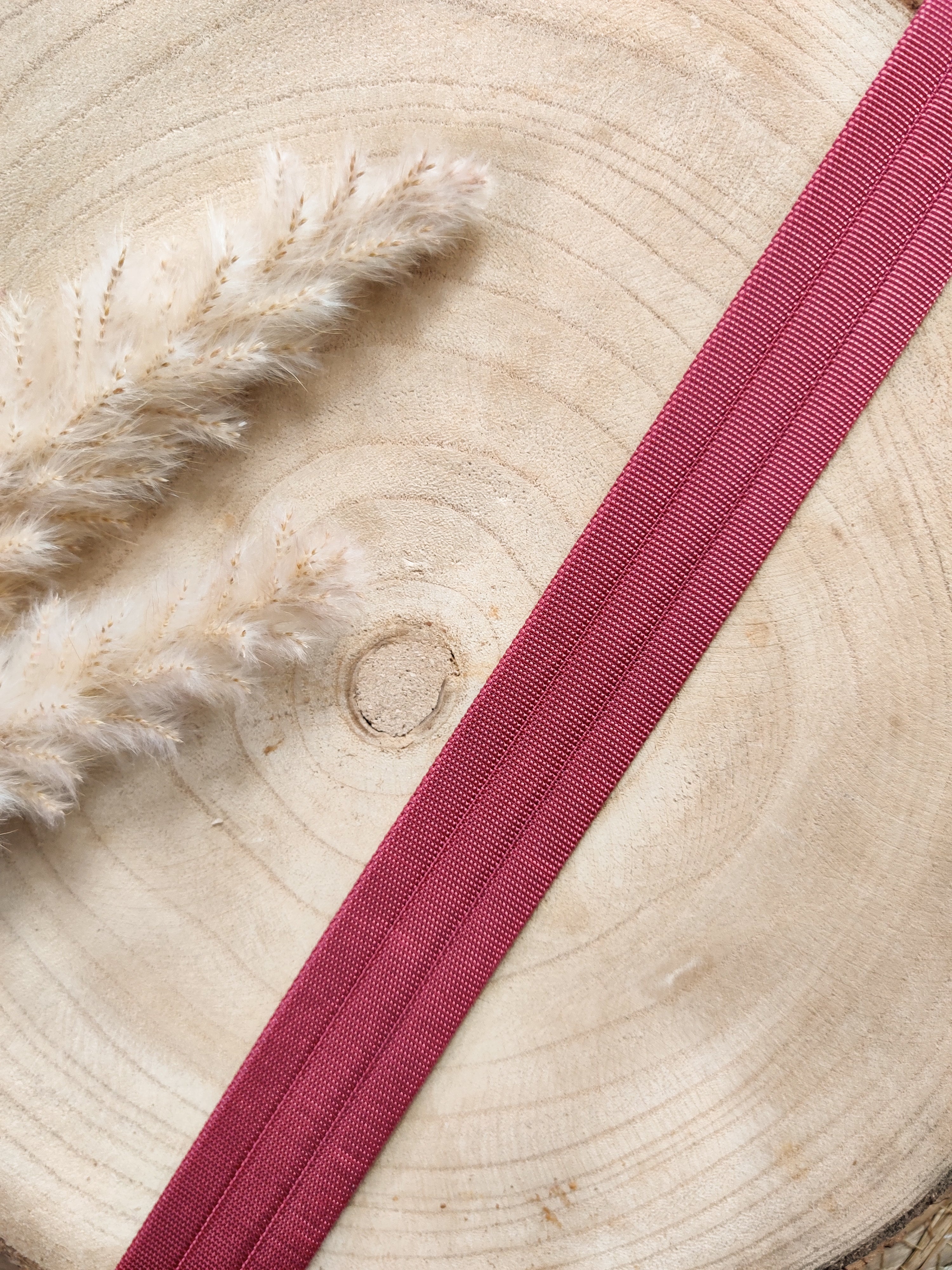 Sangle gros grain matelassée - Bordeaux