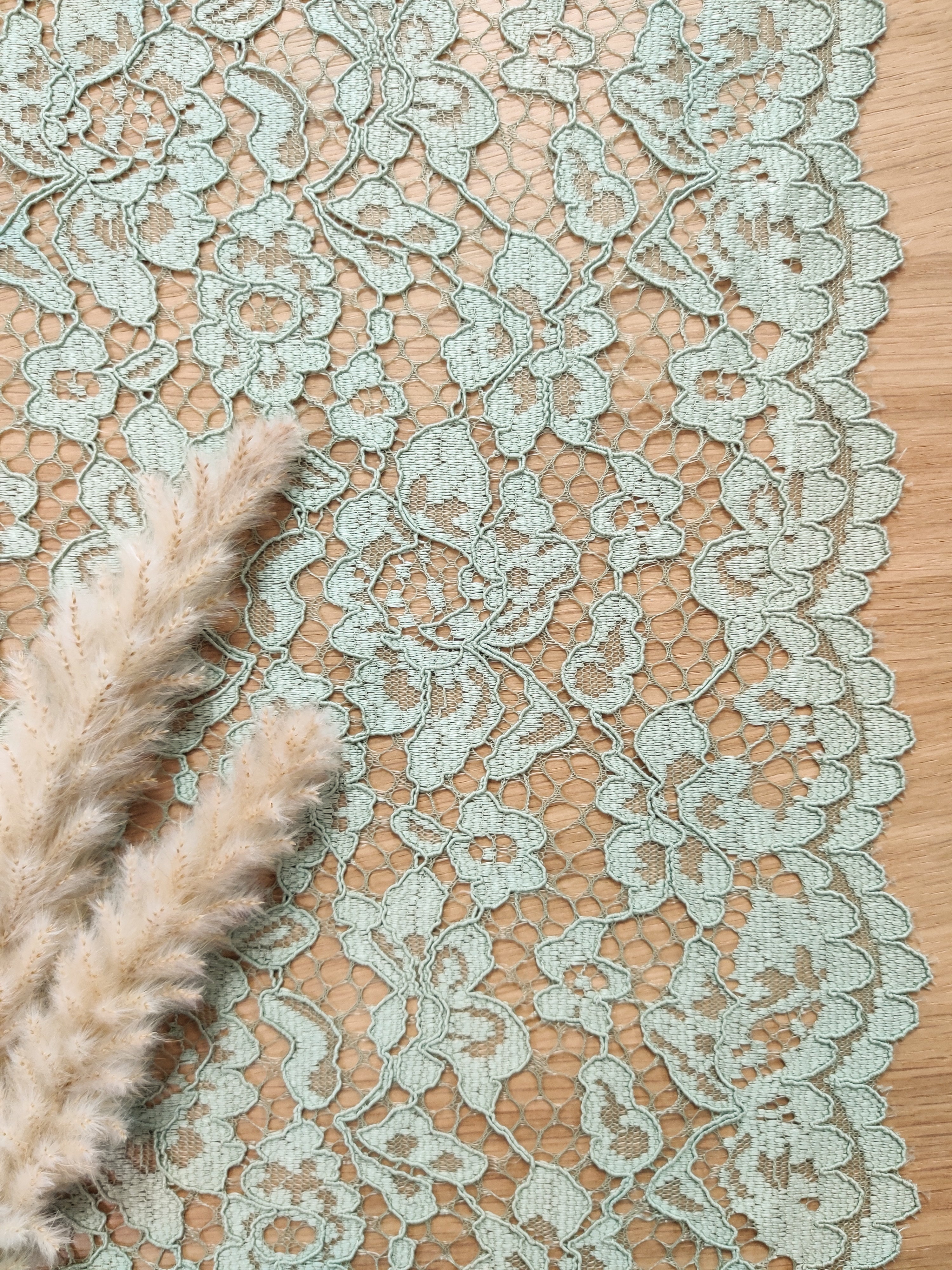 Dentelle à double bordure - Vert sauge