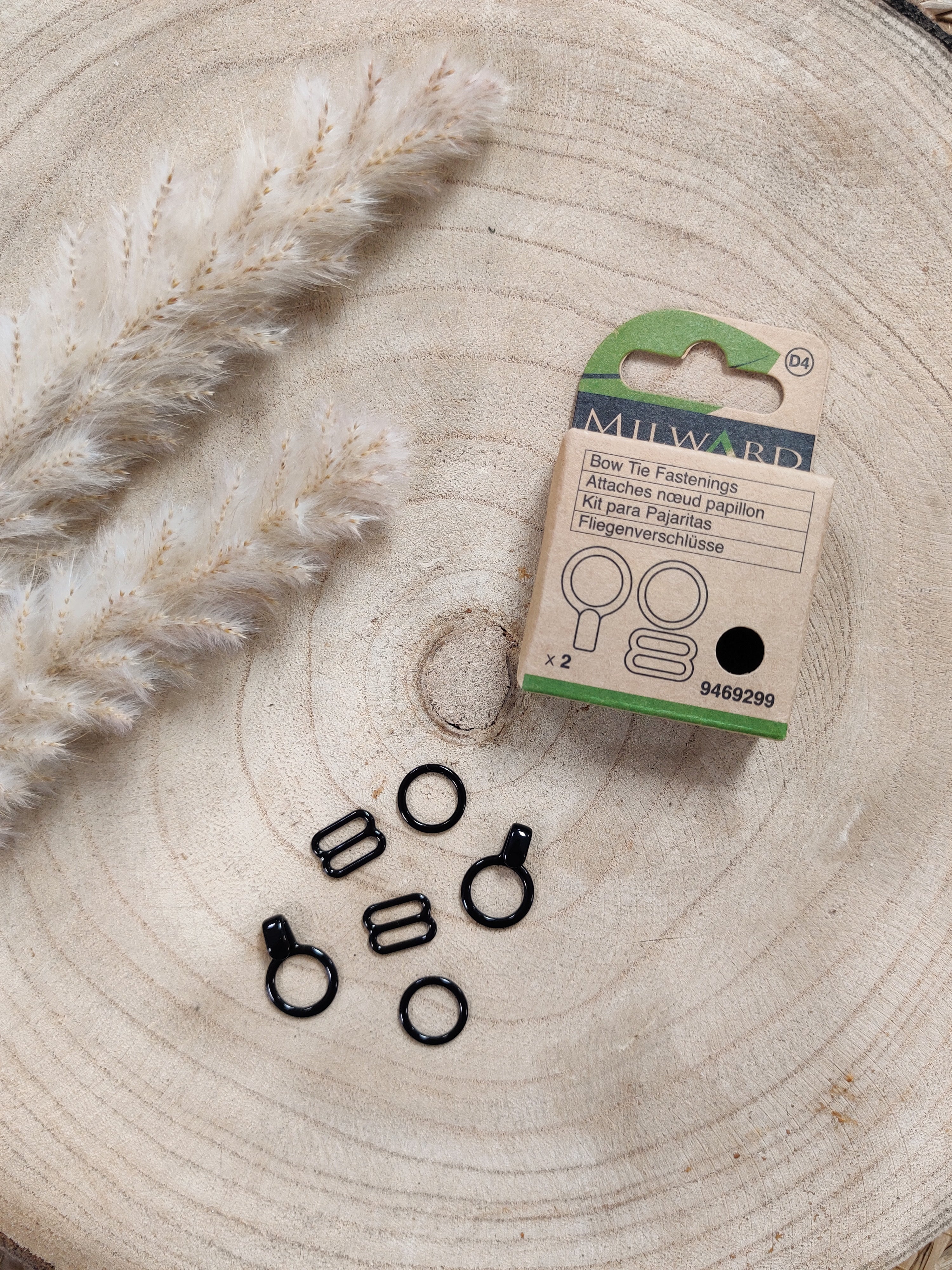 Attaches pour noeud papillon - 2 pièces - noir