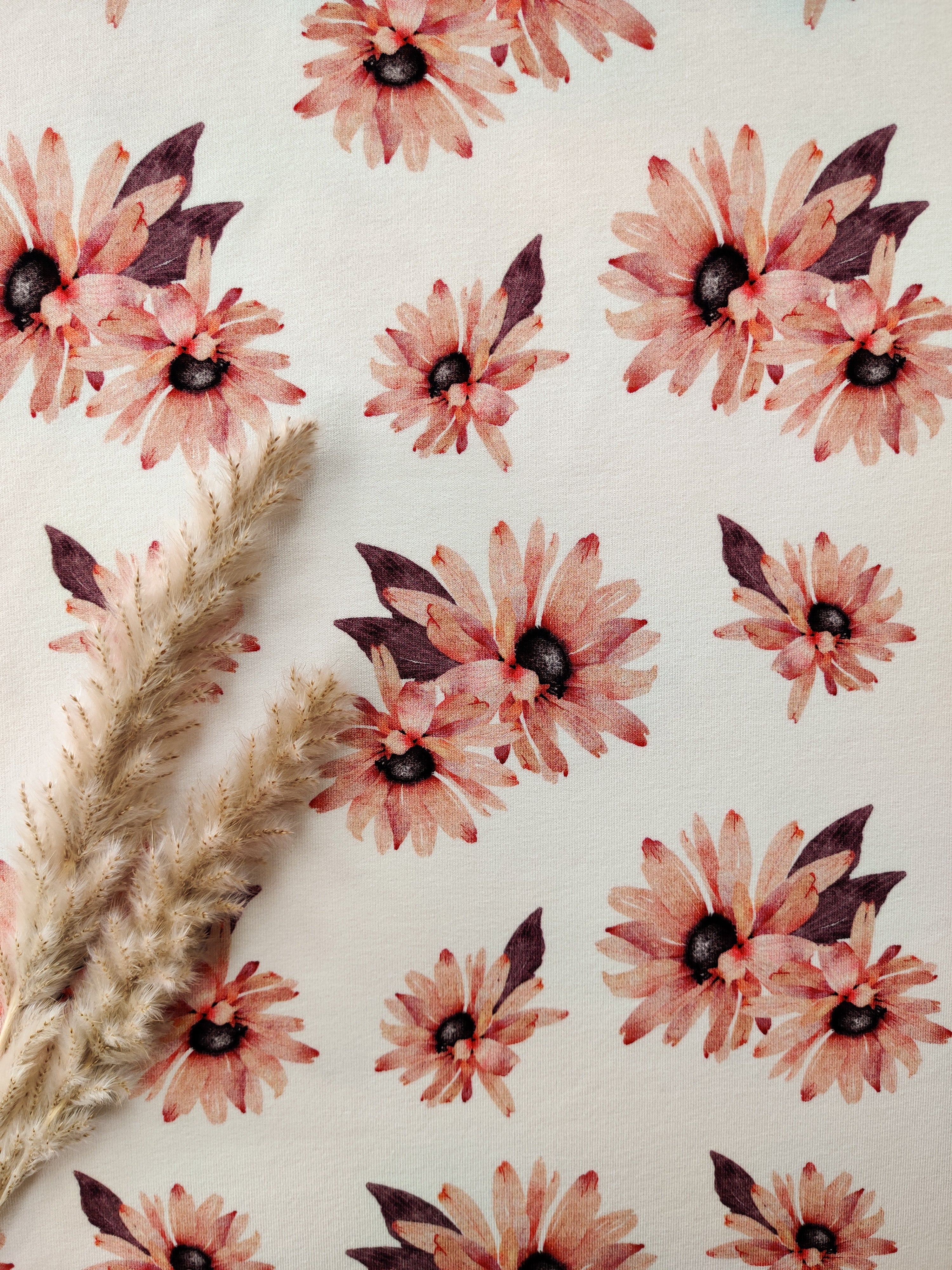 French Terry BIO - Fleurs romantiques