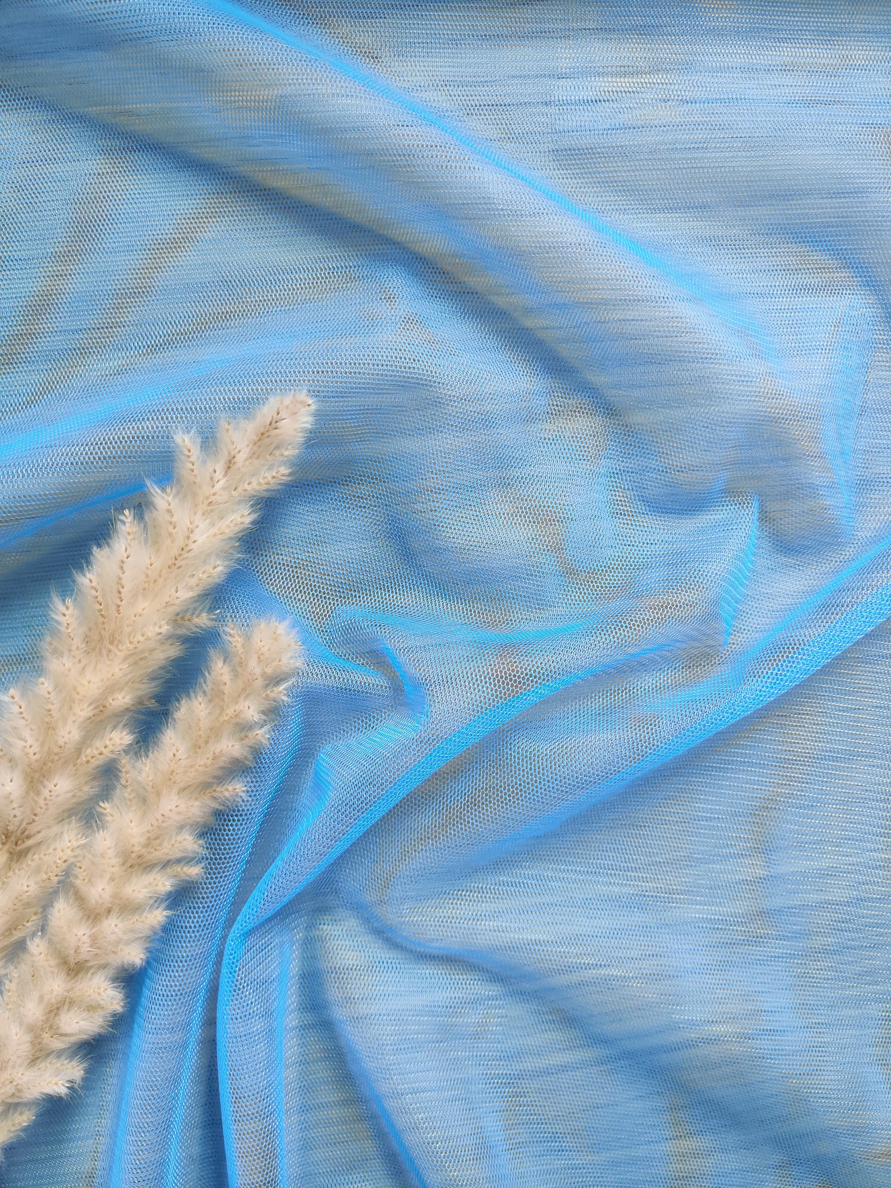 Tulle souple - Bleu lagune