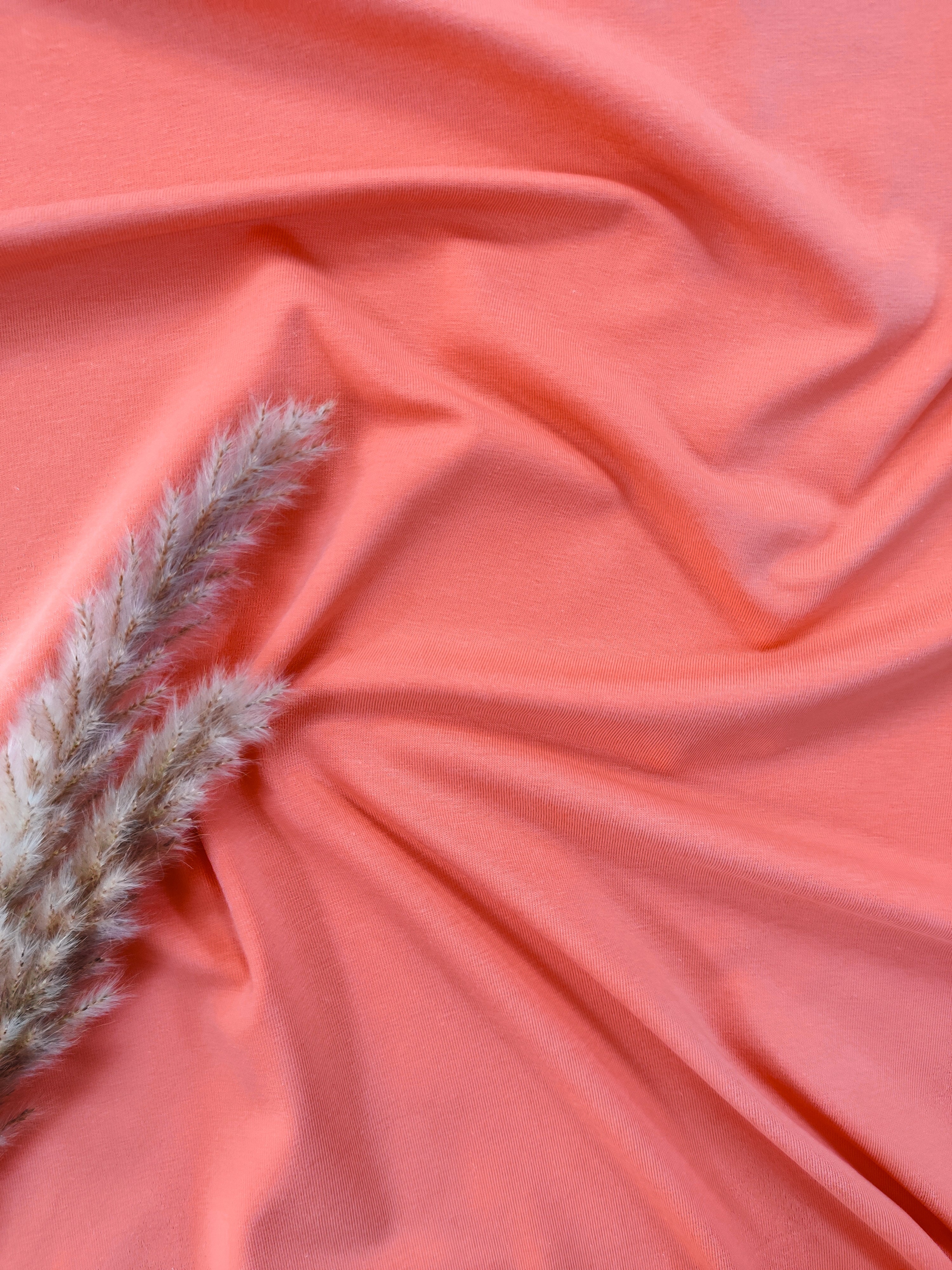 Jersey de coton BIO - Rose pêche