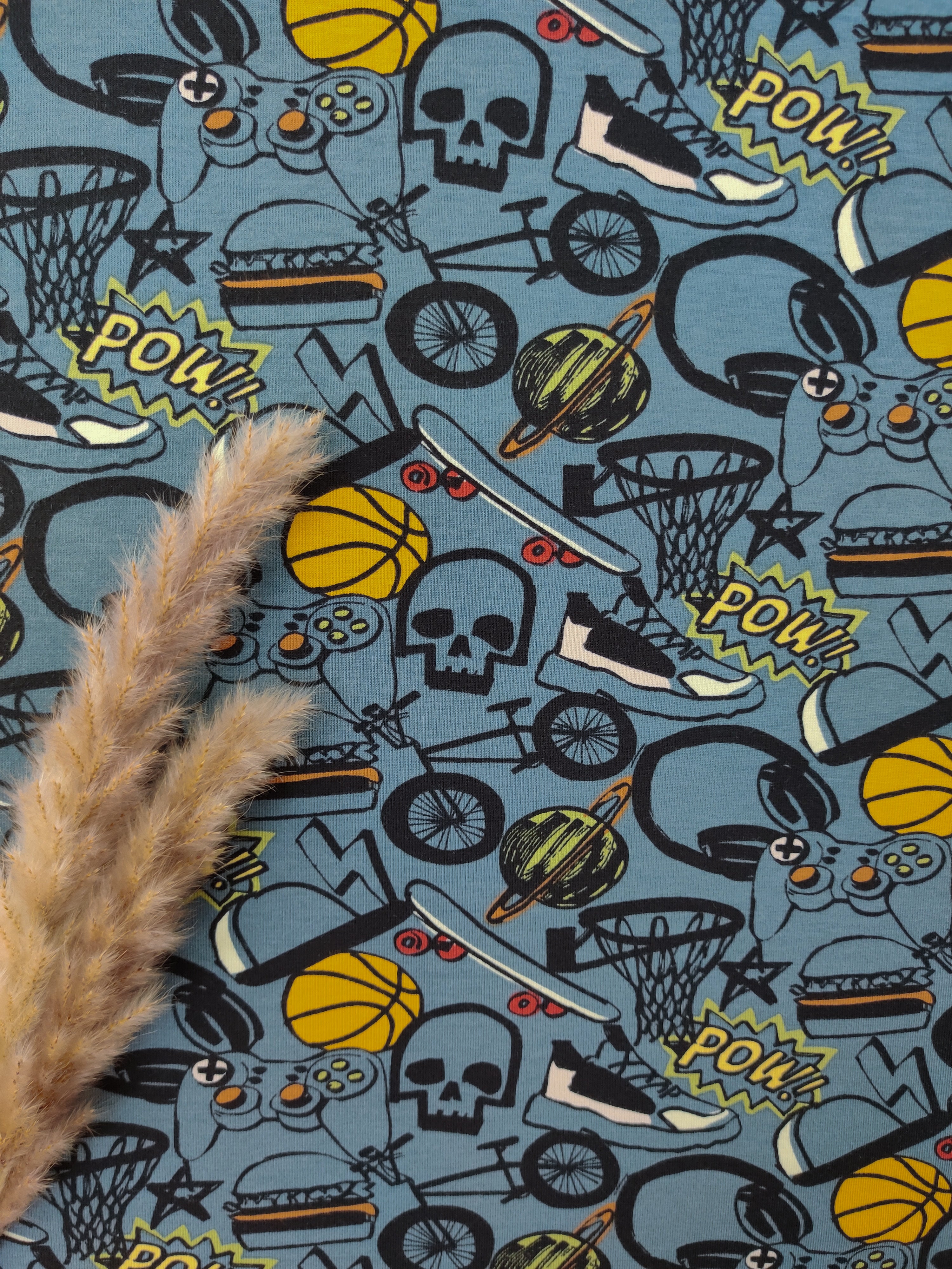 Jersey de coton bleu/gris - POW !
