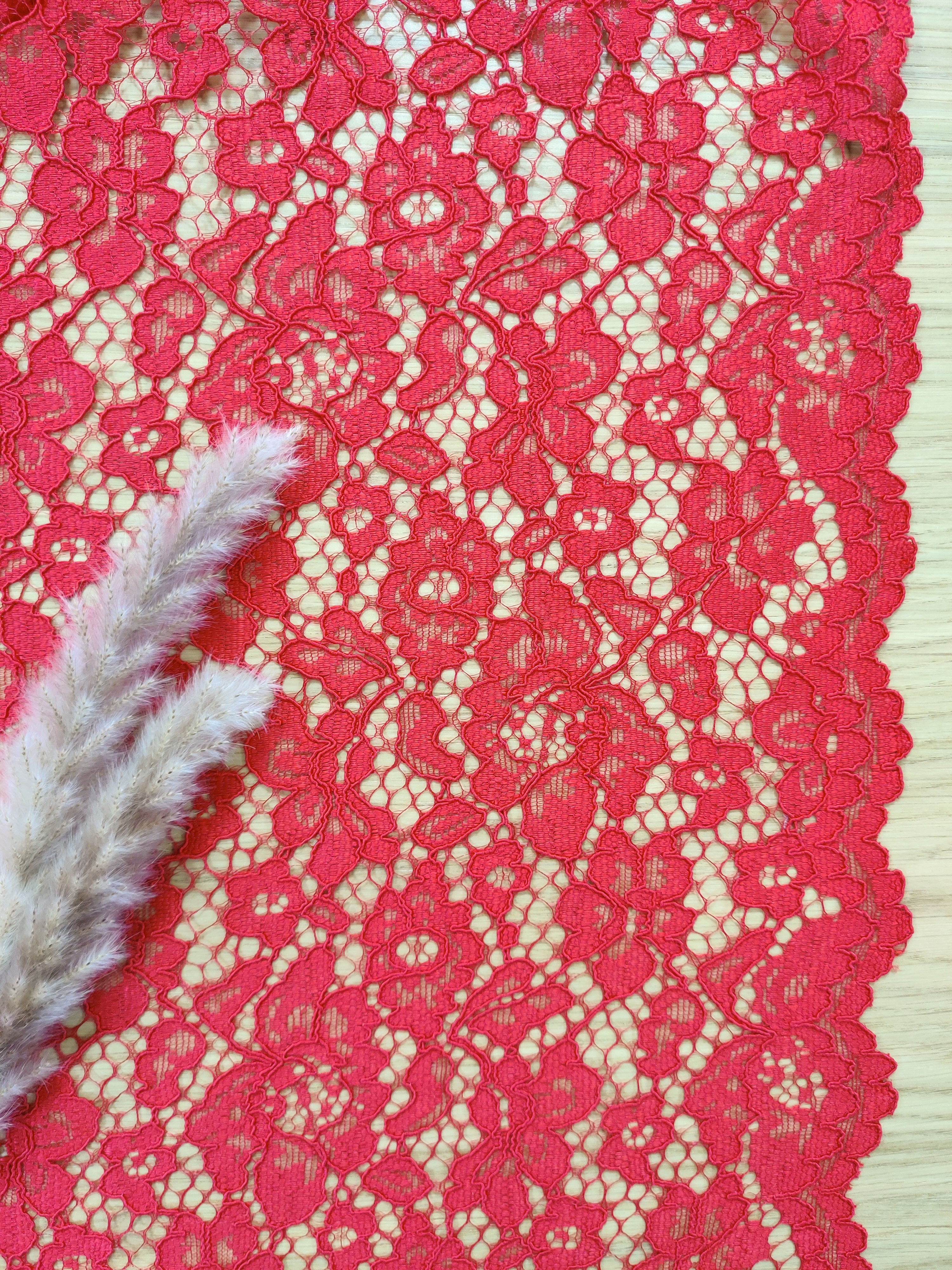 Dentelle à double bordure - Rouge