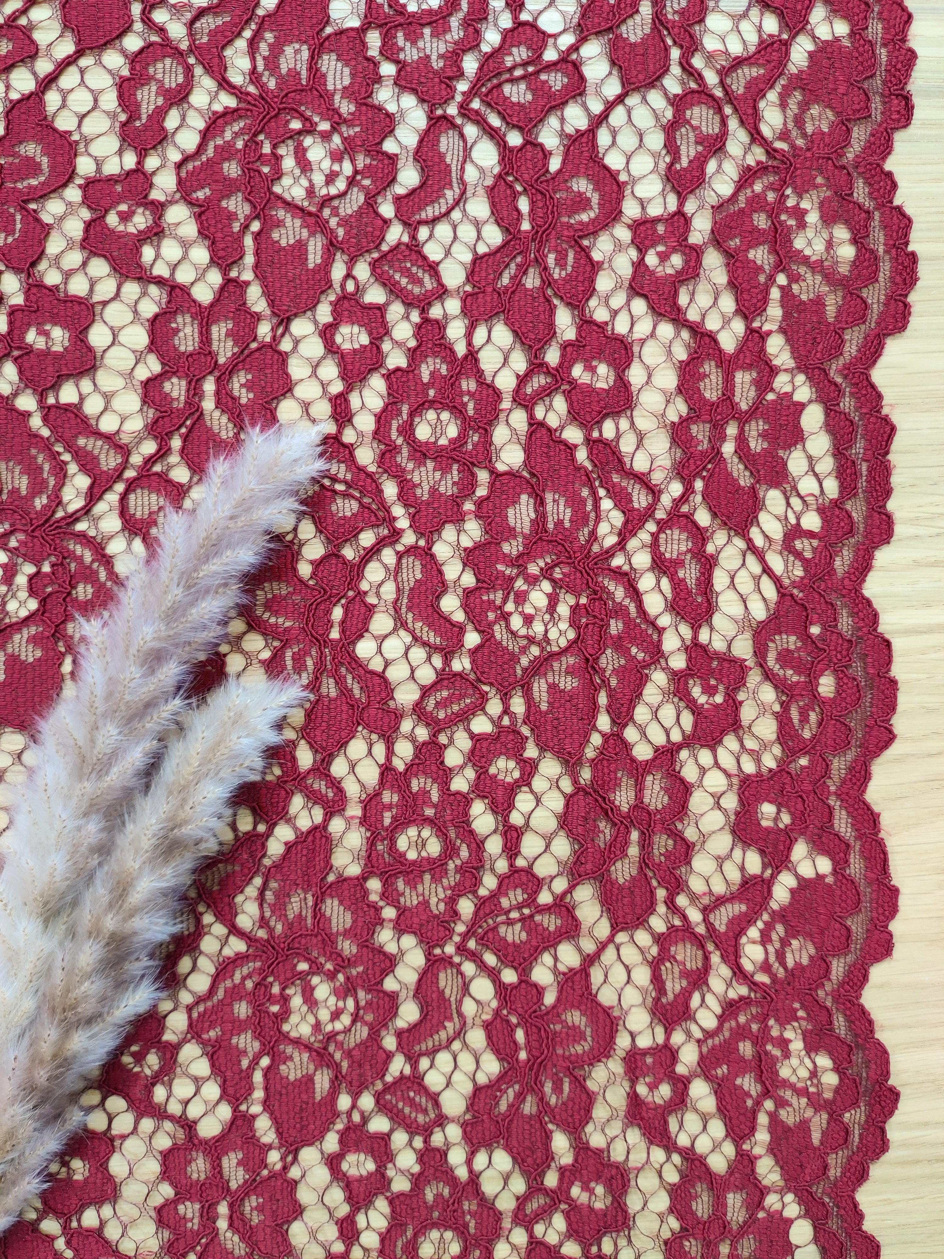 Dentelle à double bordure - Bordeaux