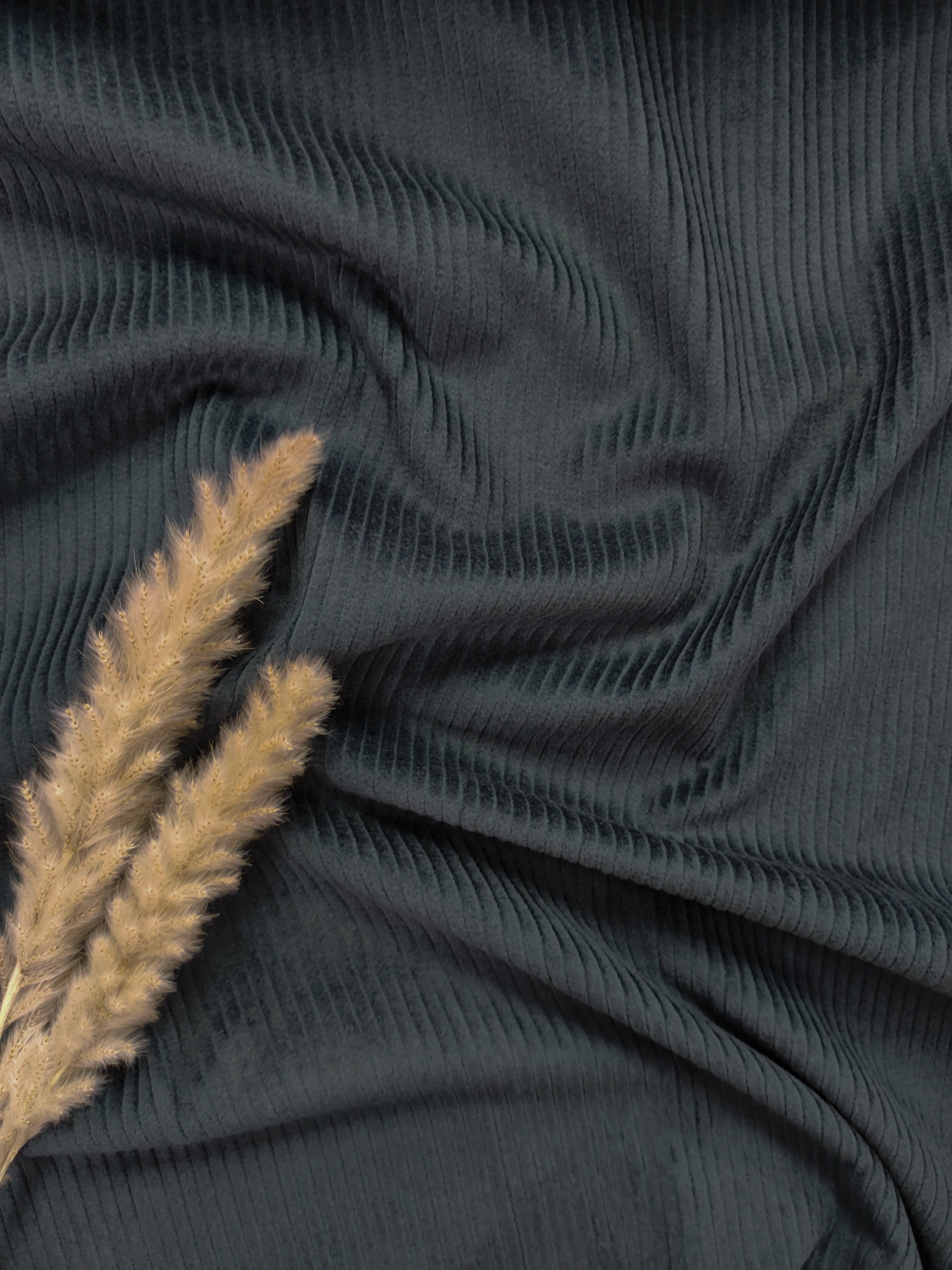 Velours côtelé lavé - Gris acier foncé