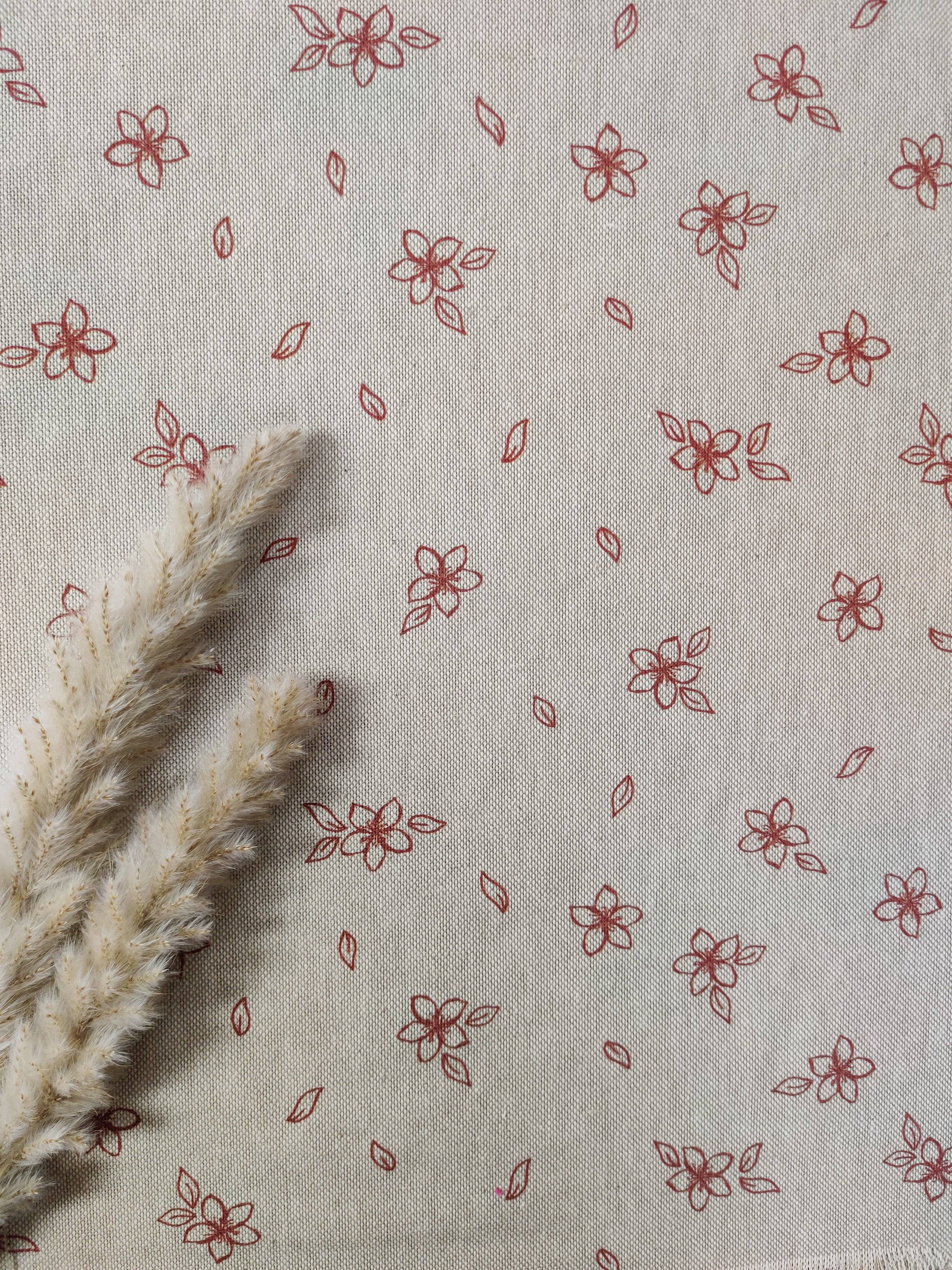 Canevas aspect lin - Fleurs terra