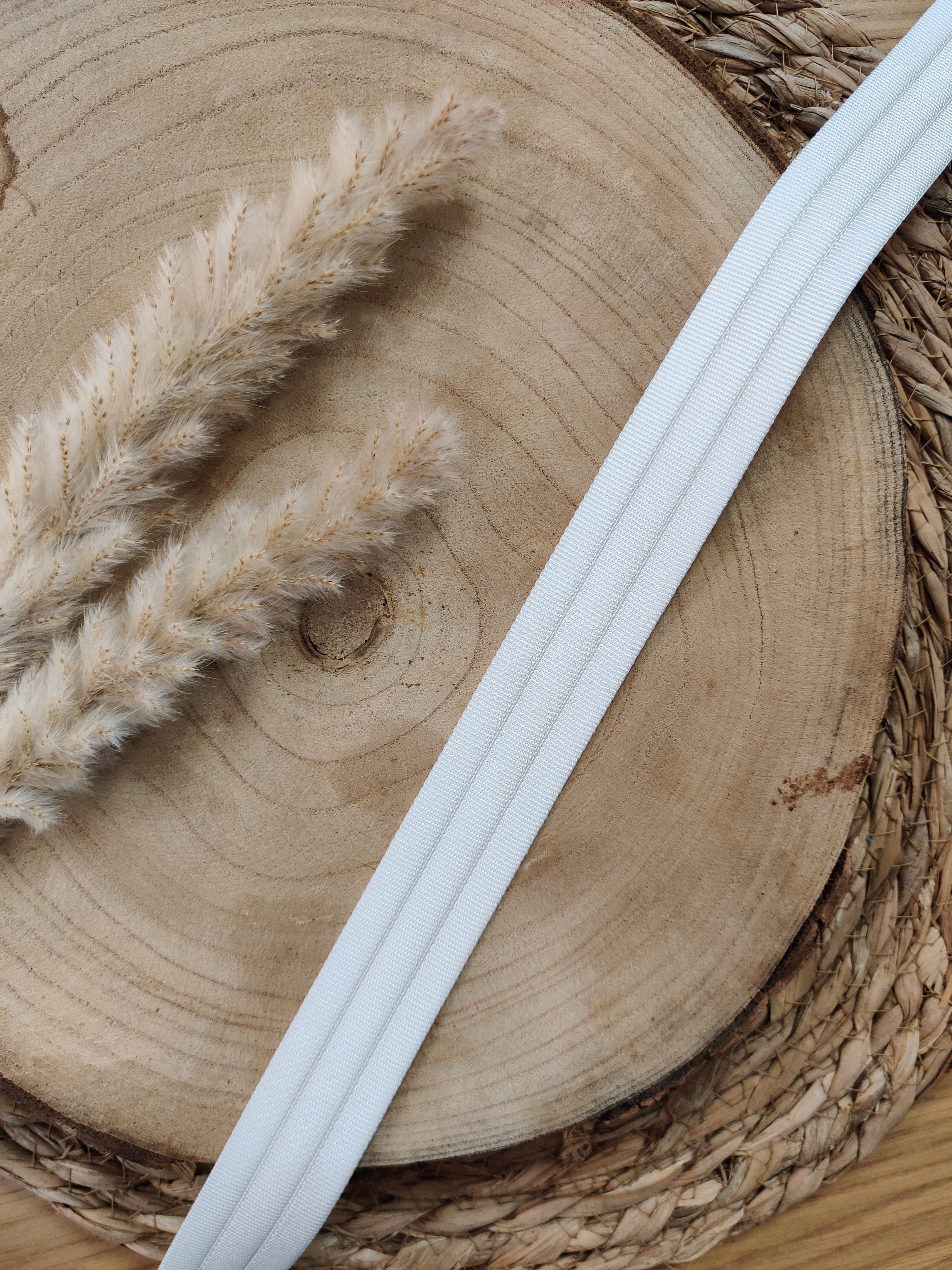 Sangle gros grain matelassée - Blanc