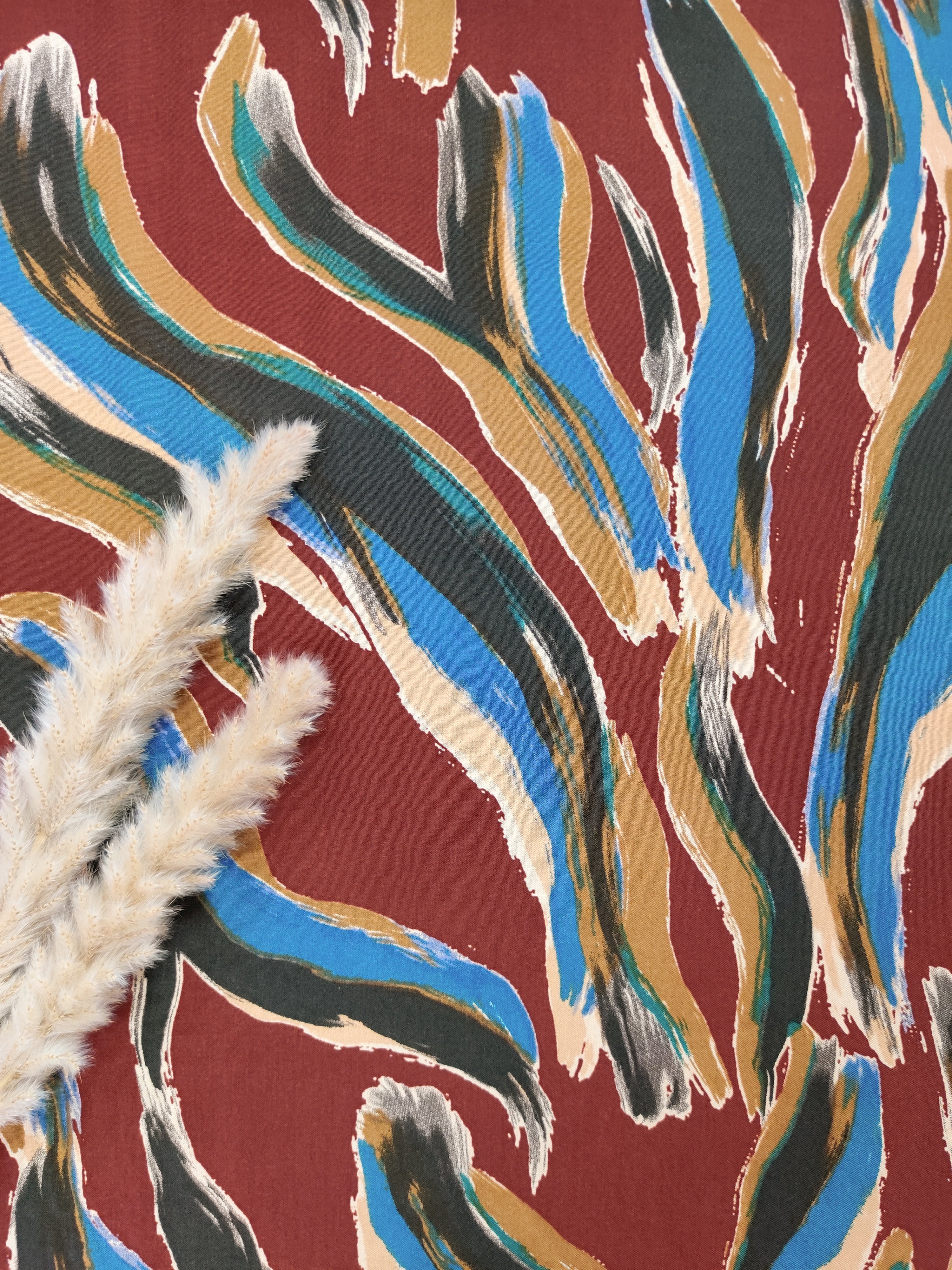 Popeline de viscose brique - Comme un tableau