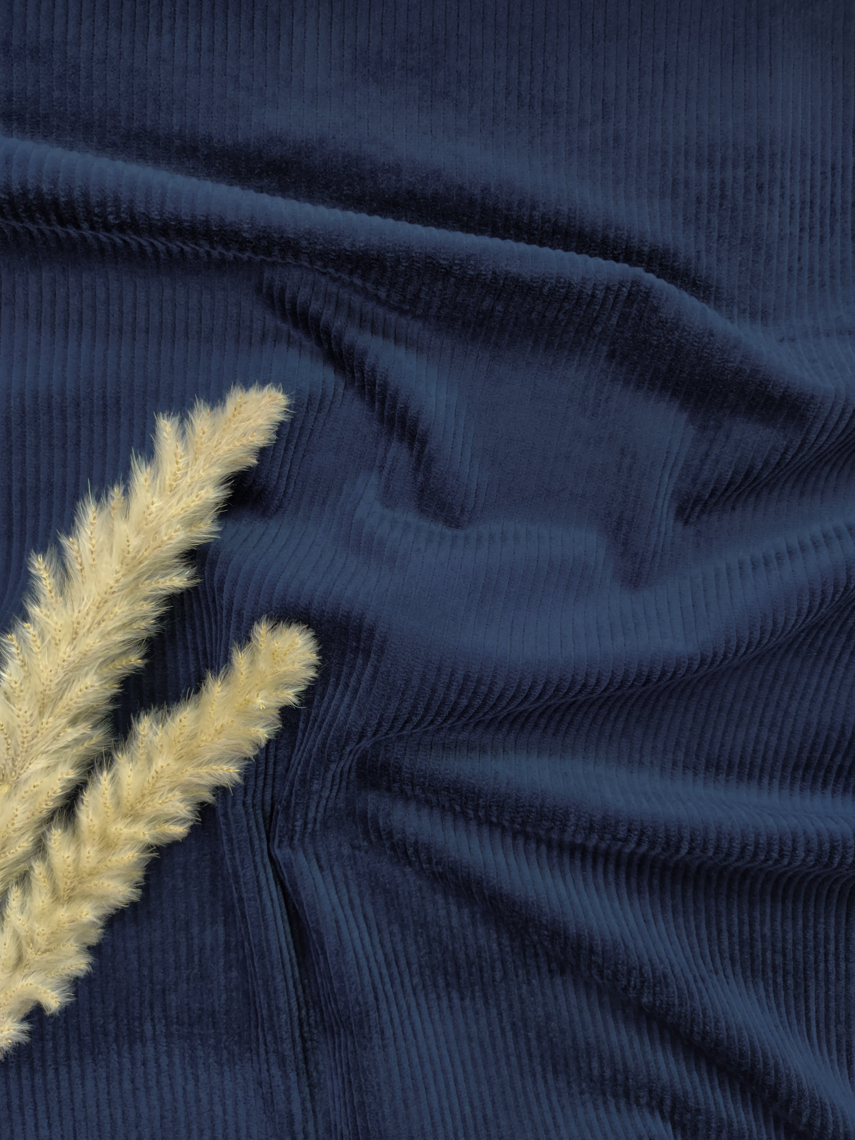 Velours côtelé stretch - Bleu marine