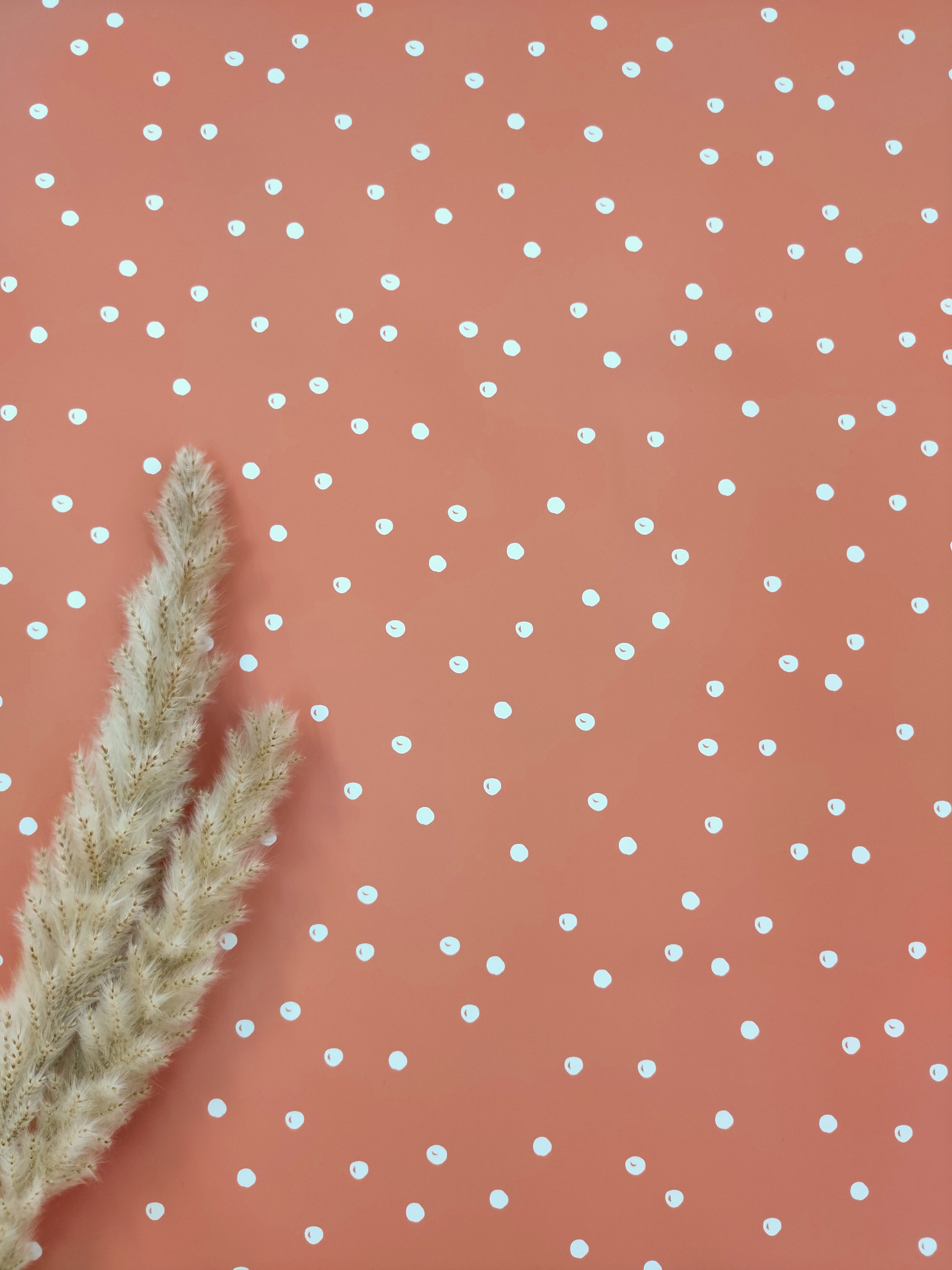 Imperméable doux saumon - Bulles blanches