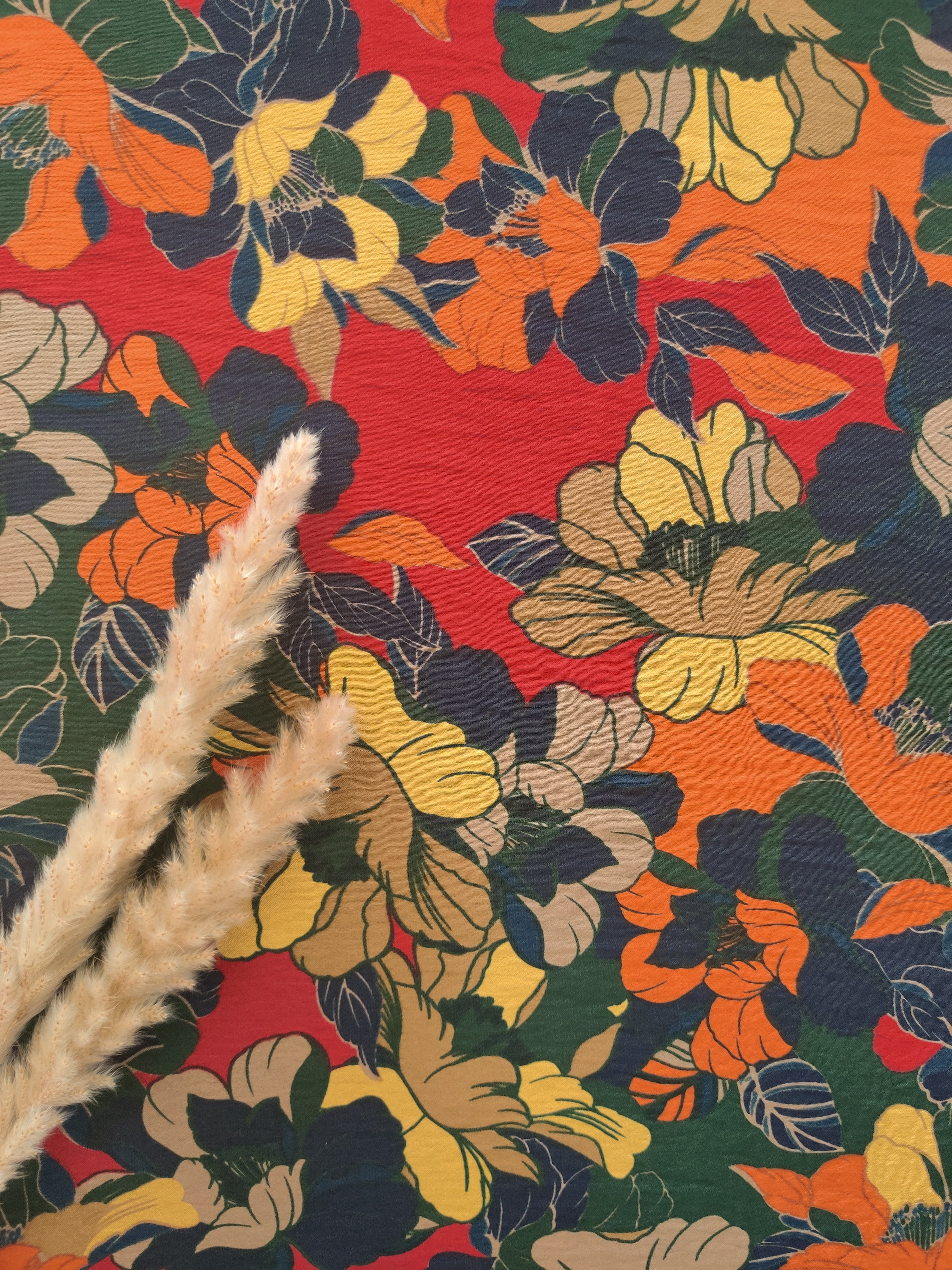 Crêpe de viscose - Tapisserie vert sapin