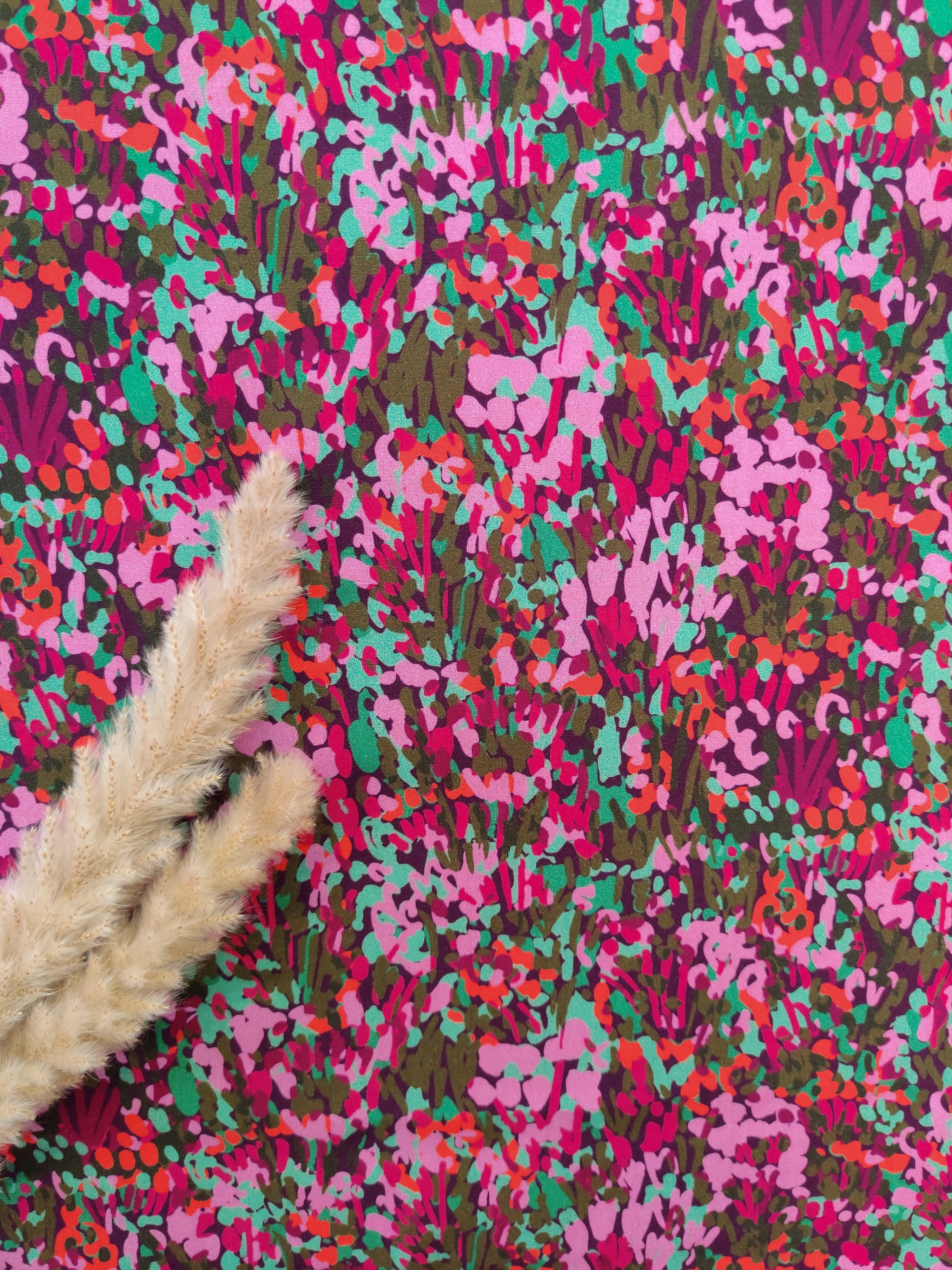 Popeline de viscose EcoVero rose - Jardin