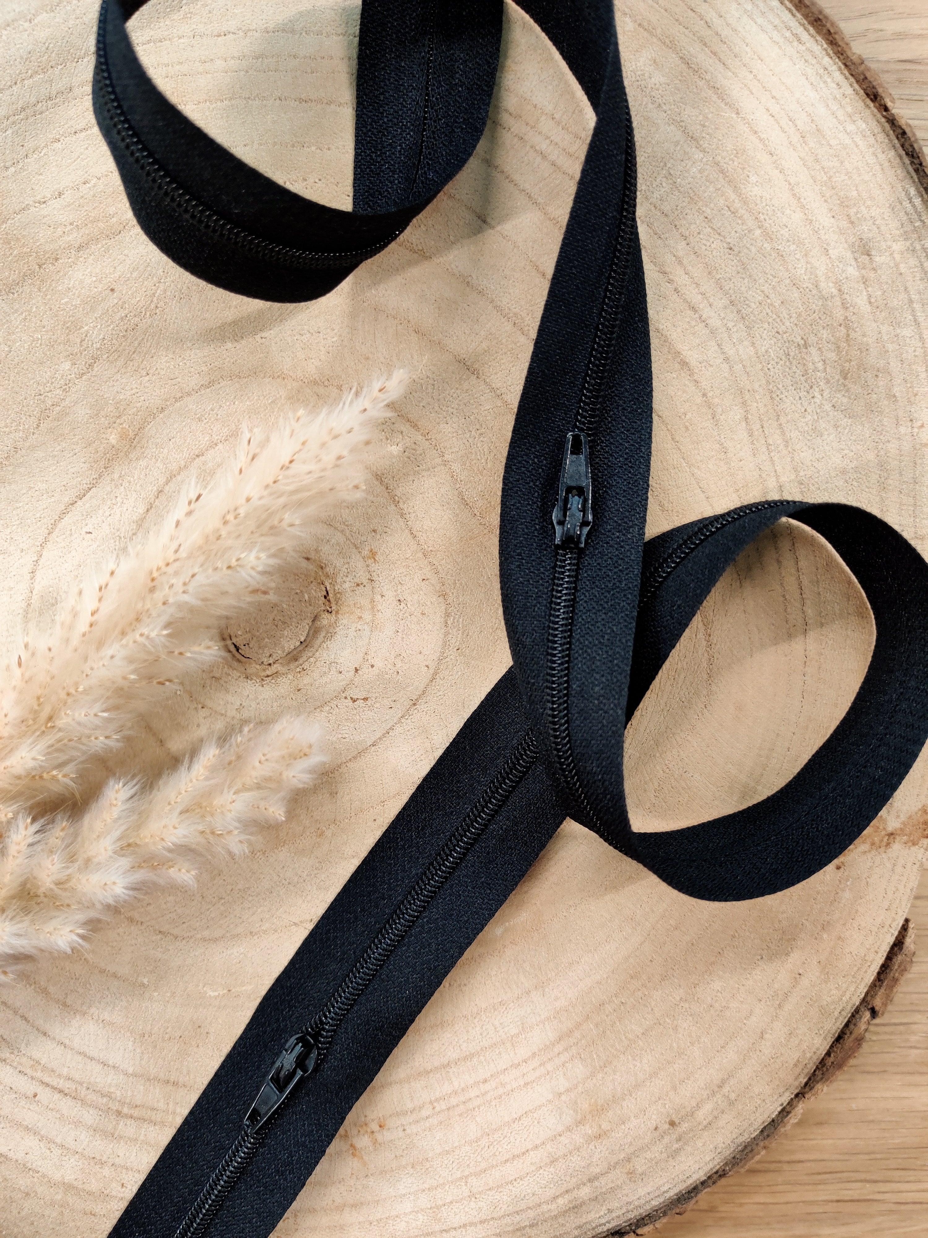 Zip au mètre - Noir